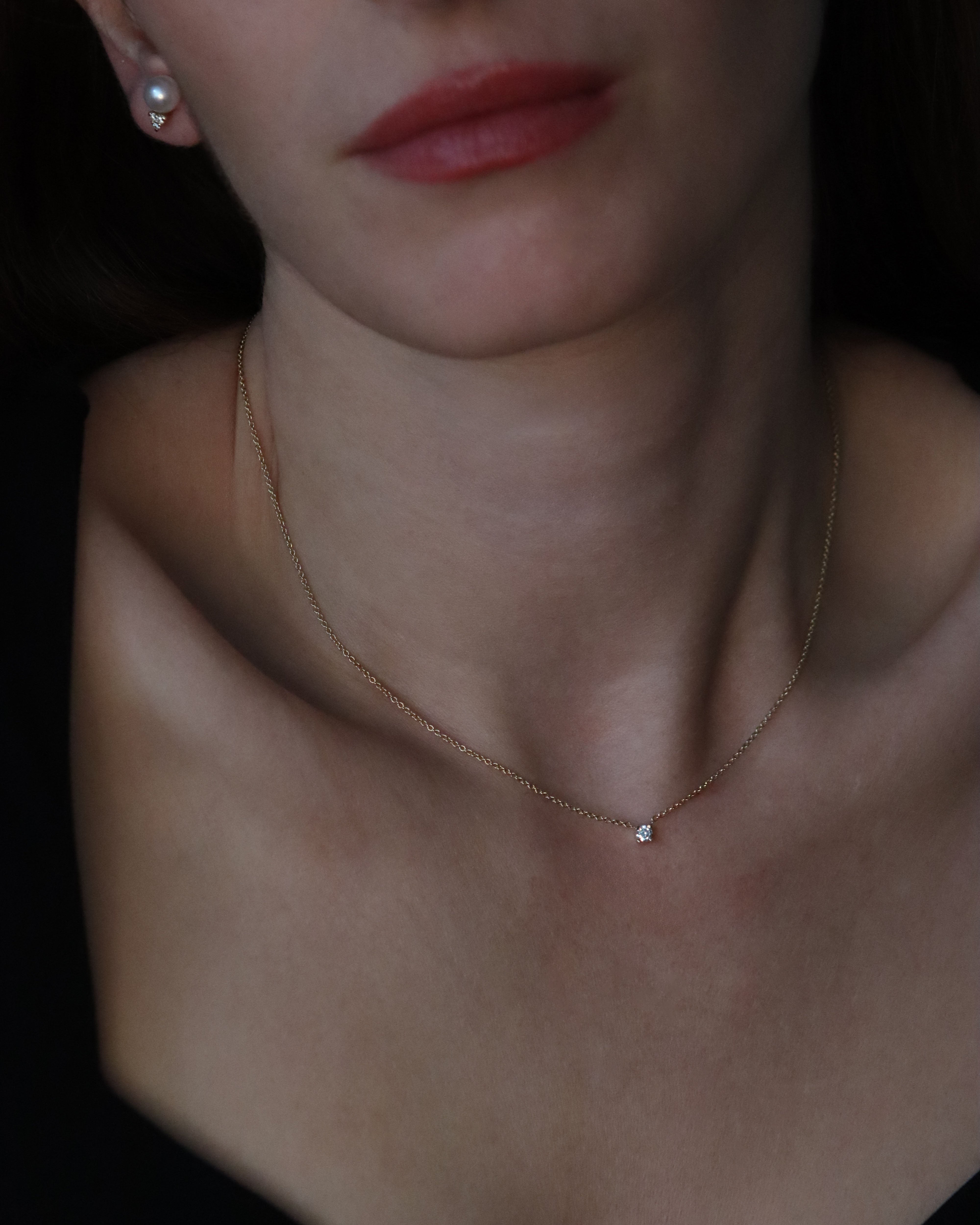 Mini Round Diamond Solitaire Pendant