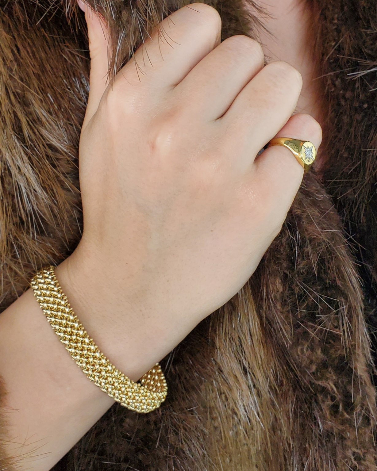 Diamond Star Signet Ring