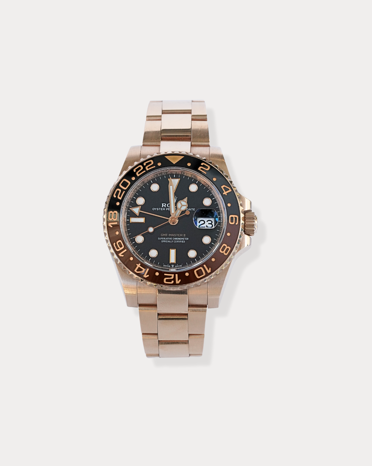 Rolex GMT- Master II Rose Gold Rootbeer Rolex GMT- Master II Rose Gold Rootbeer