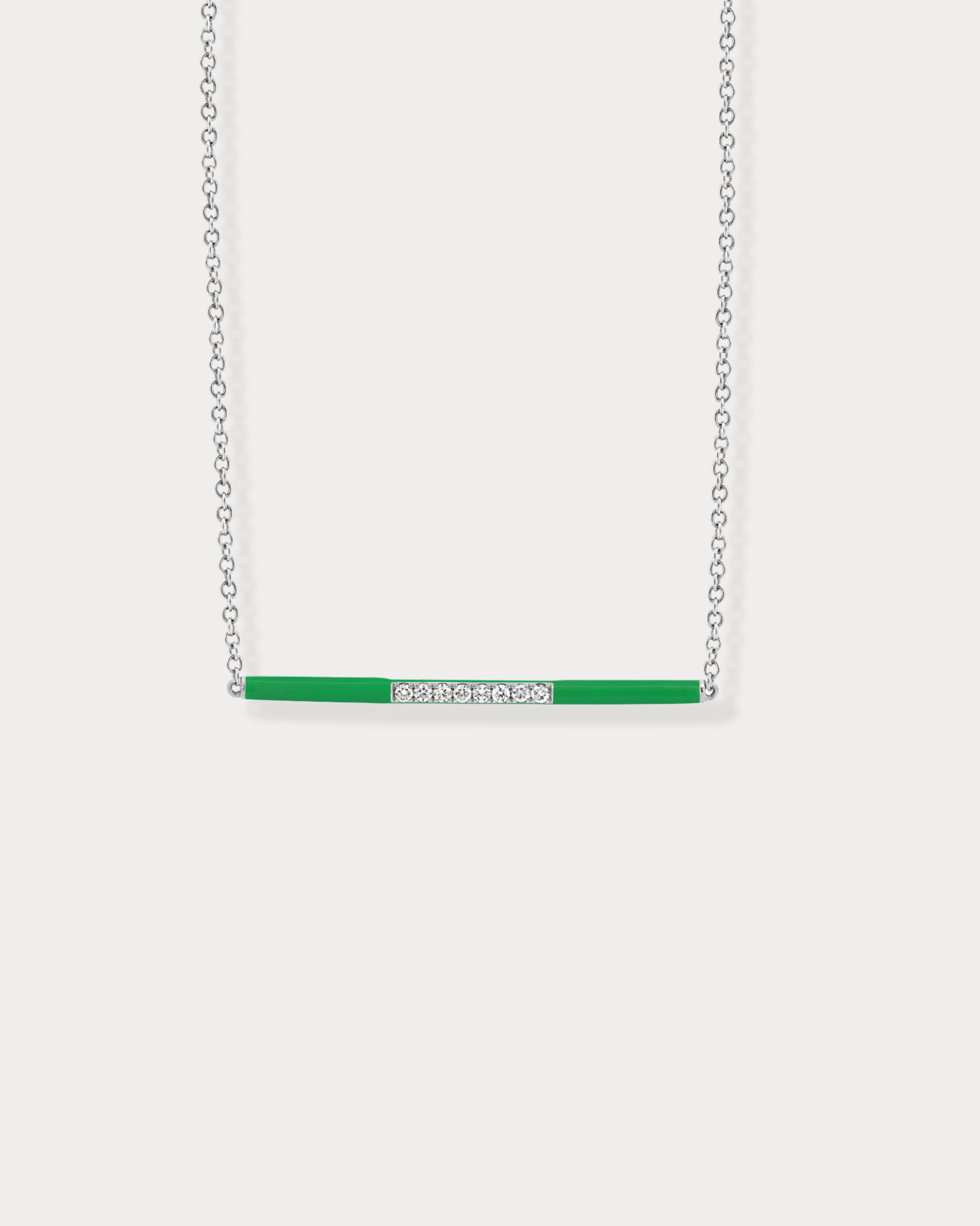 Gold Enamel Bar with Diamonds Necklace