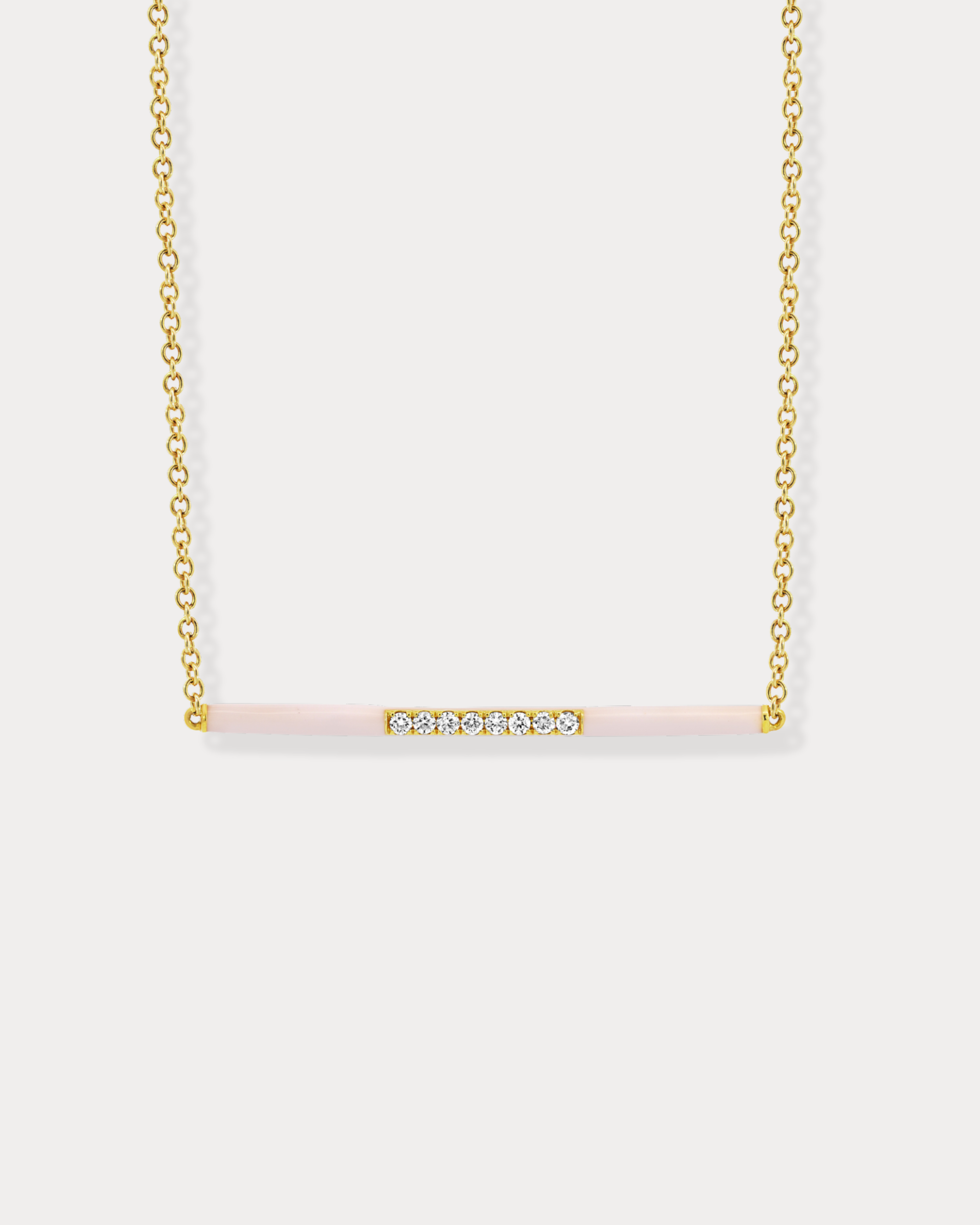 Gold Enamel Bar with Diamonds Necklace