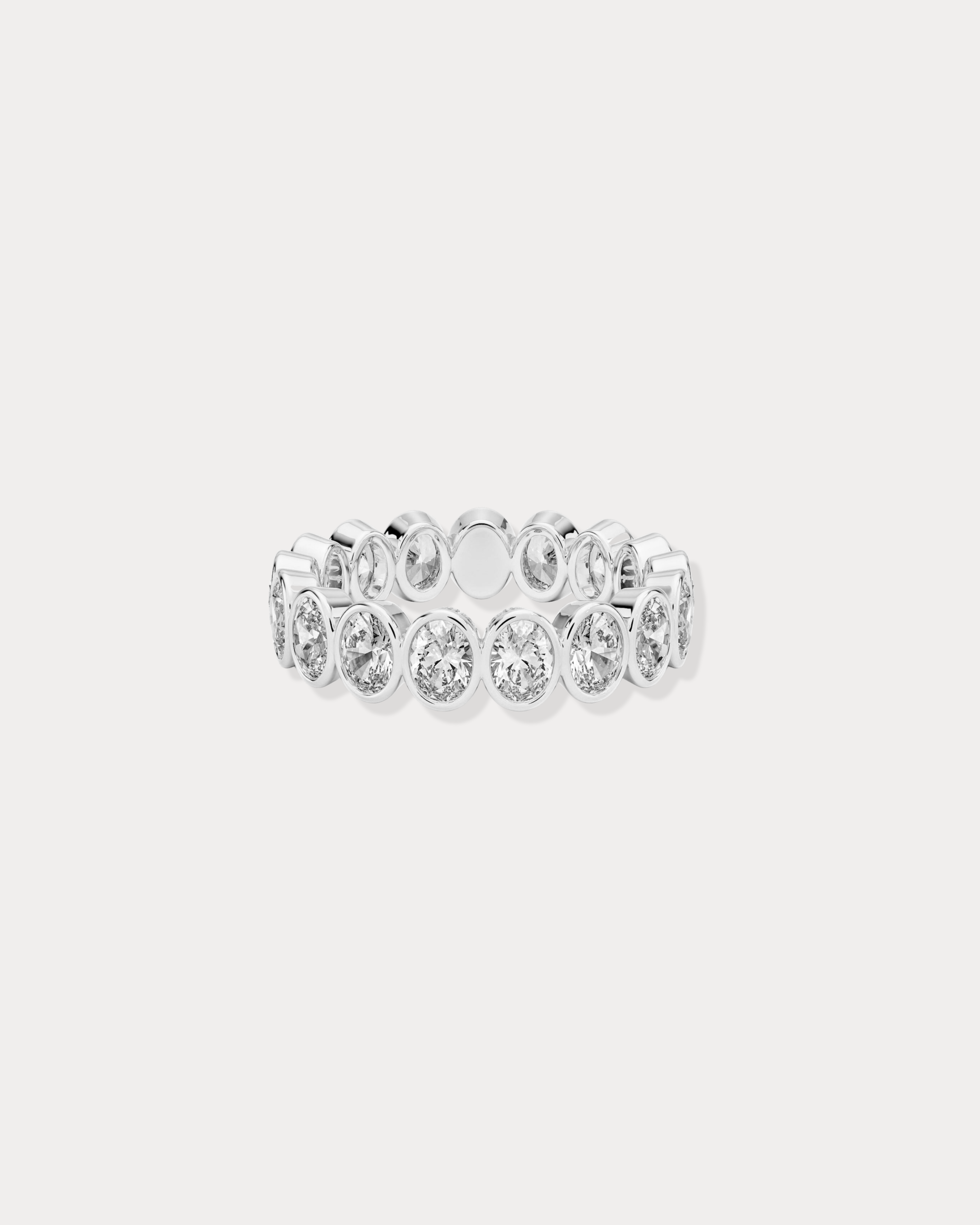 Oval shaped Bezel Set Diamond Eternity band