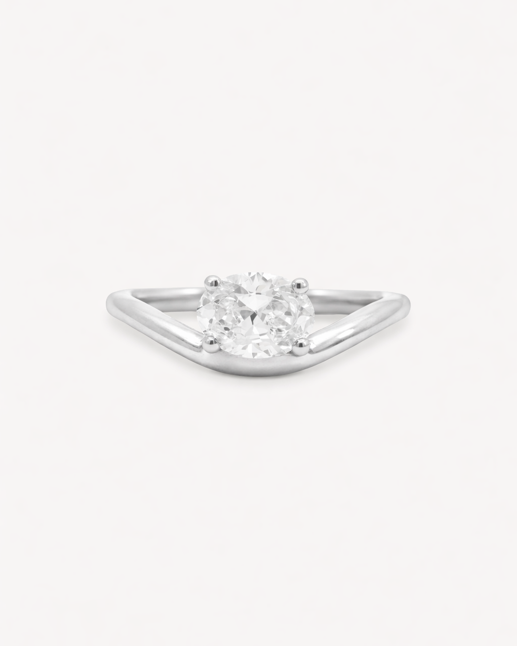 Oval-shaped Diamond Pinky Ring