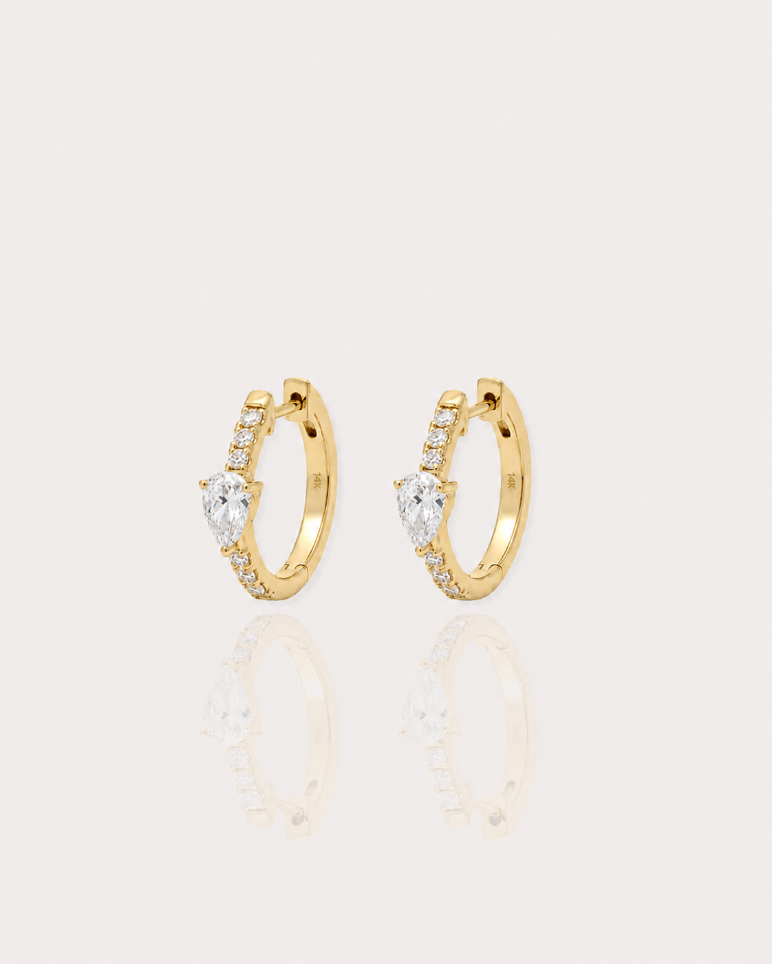 Pear Pavé Huggie Earrings