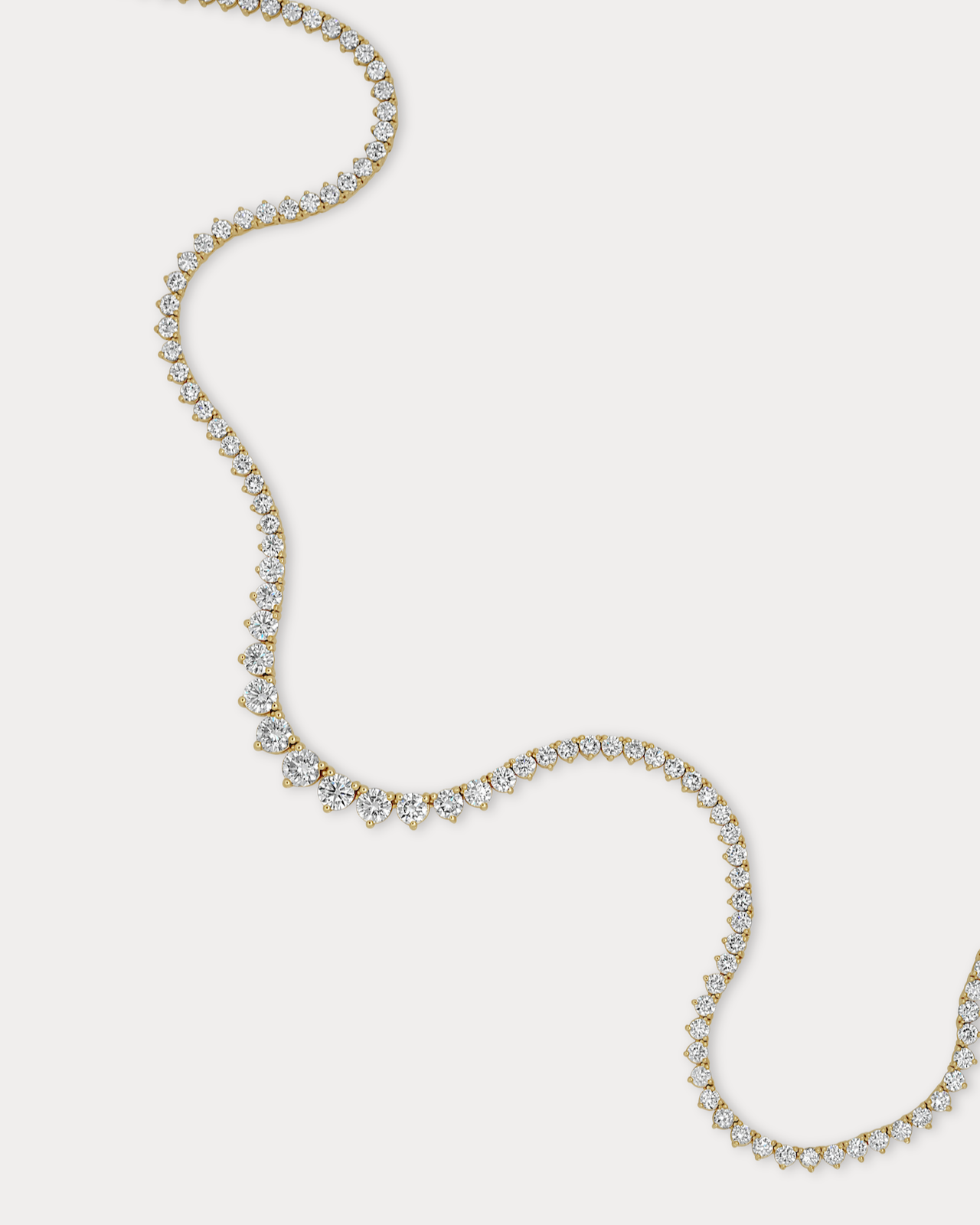 Large Graduated Three-Prong Tennis Necklace