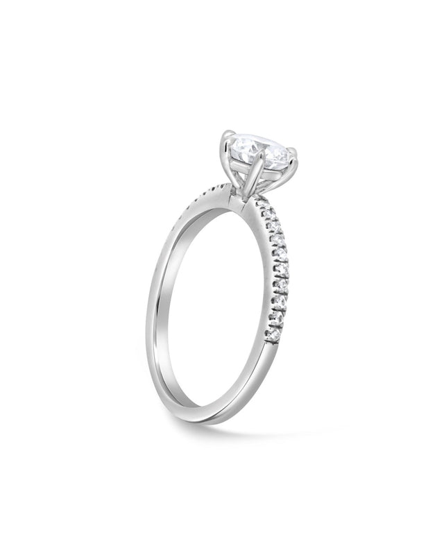 Round cut Six-prong Lab Diamond Engagement ring