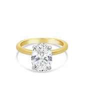 Load image into Gallery viewer, Oval Lab Diamond Engagement ring with hidden halo

