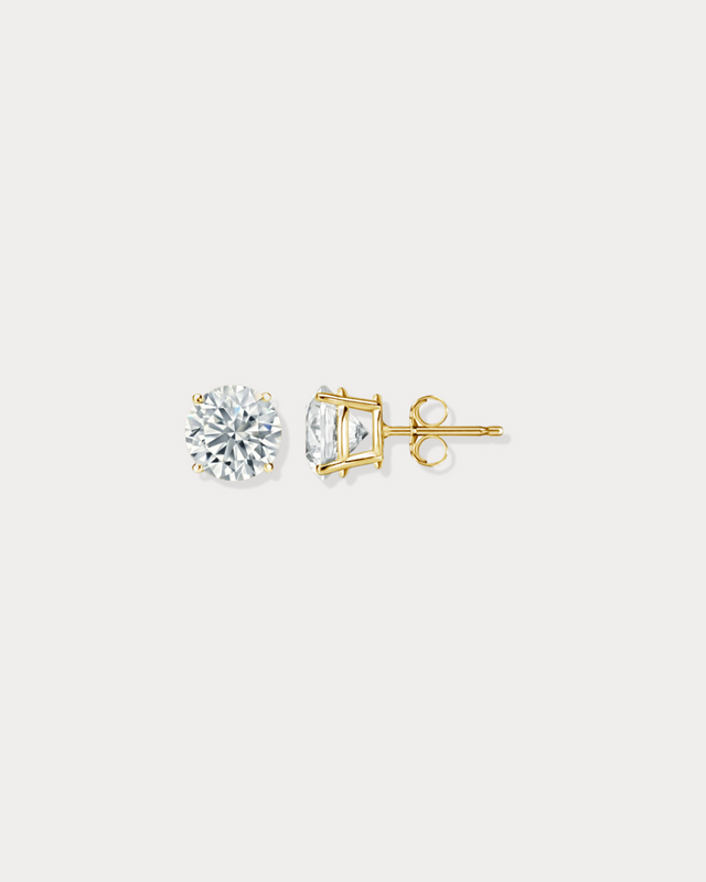 4 Prong Lab Diamond Stud Earrings