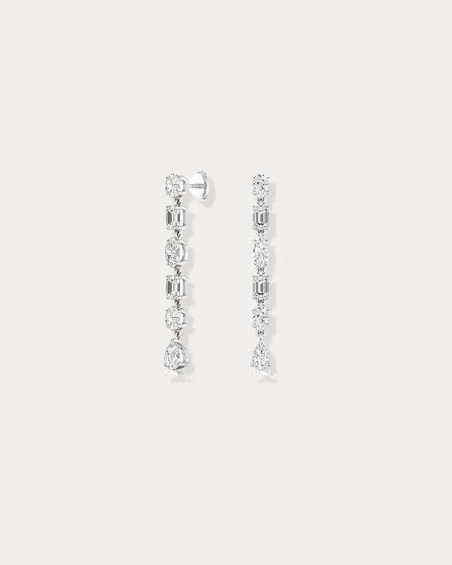 Multi-Shaped Lab Diamond Drop Earrings