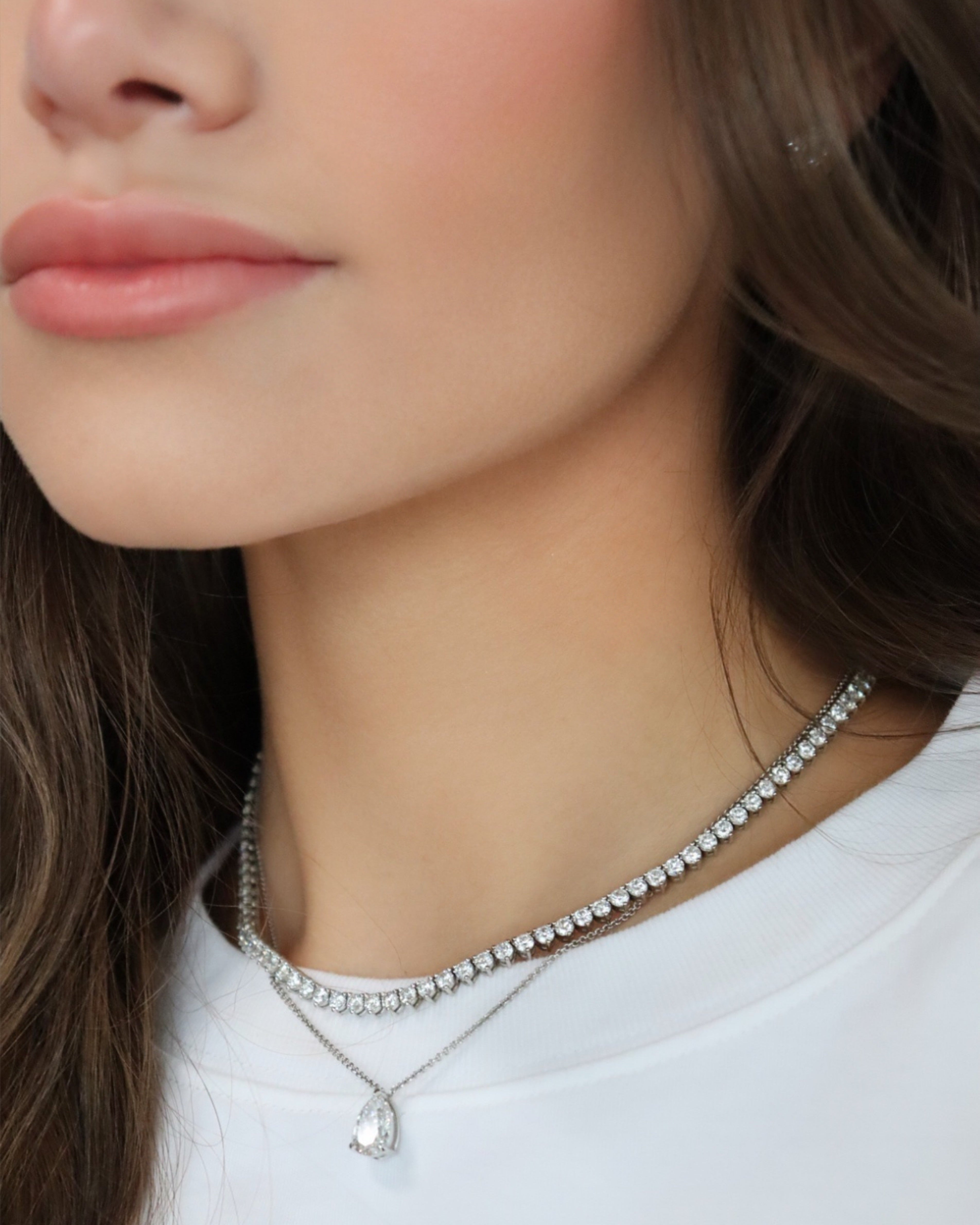 Solitaire Pear Drop Necklace