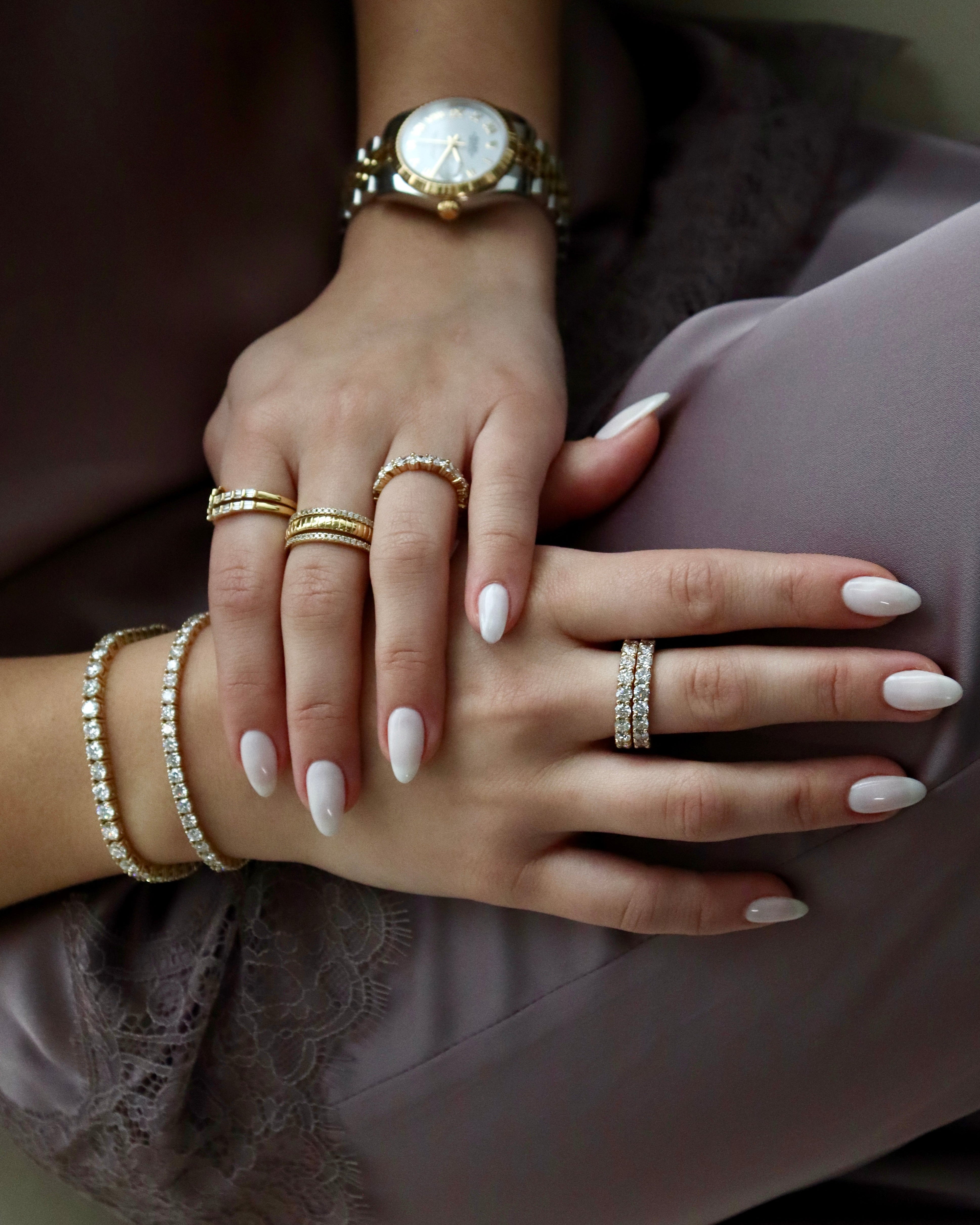 Round diamond cut Eternity band