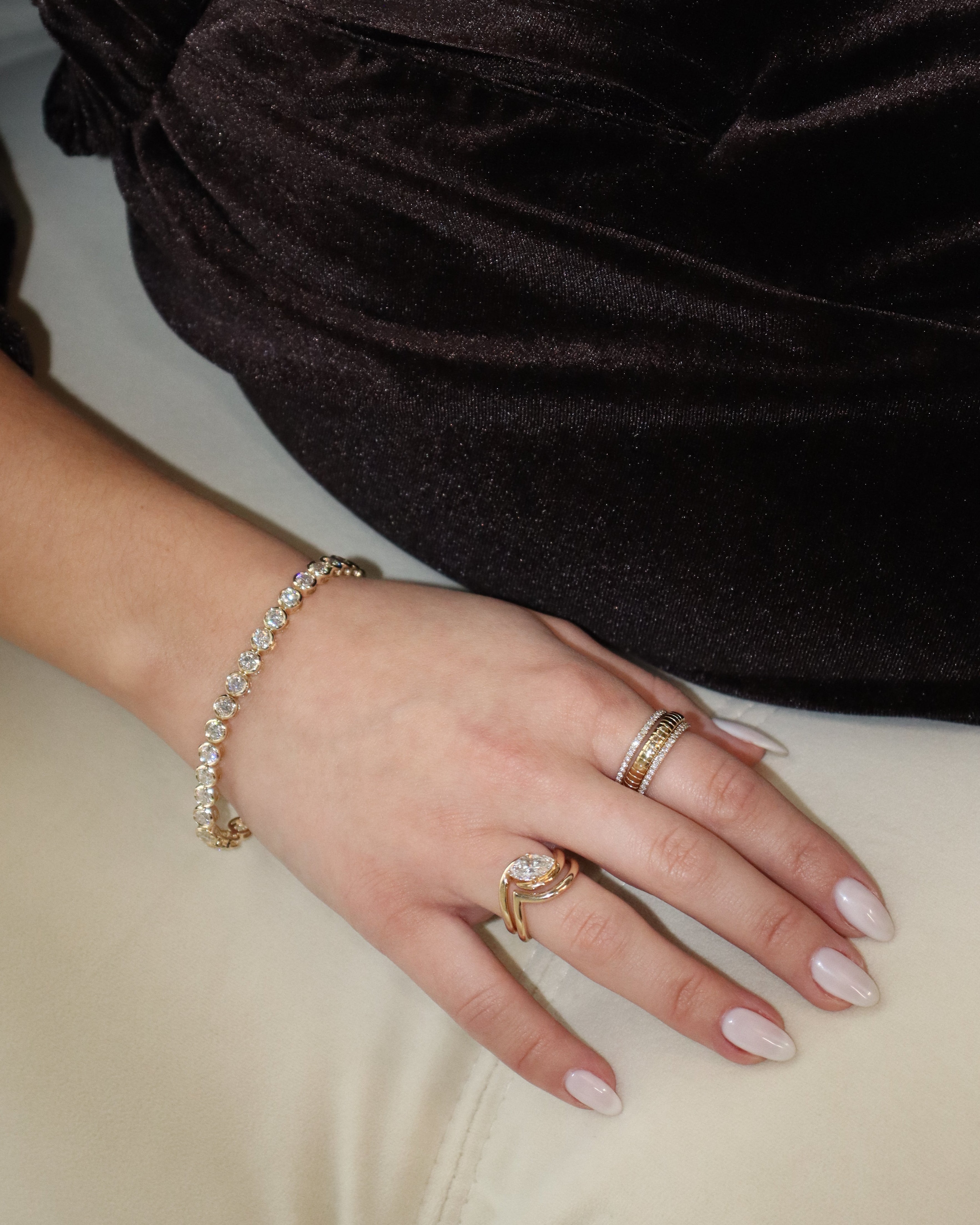 Bague diamant marquise East West