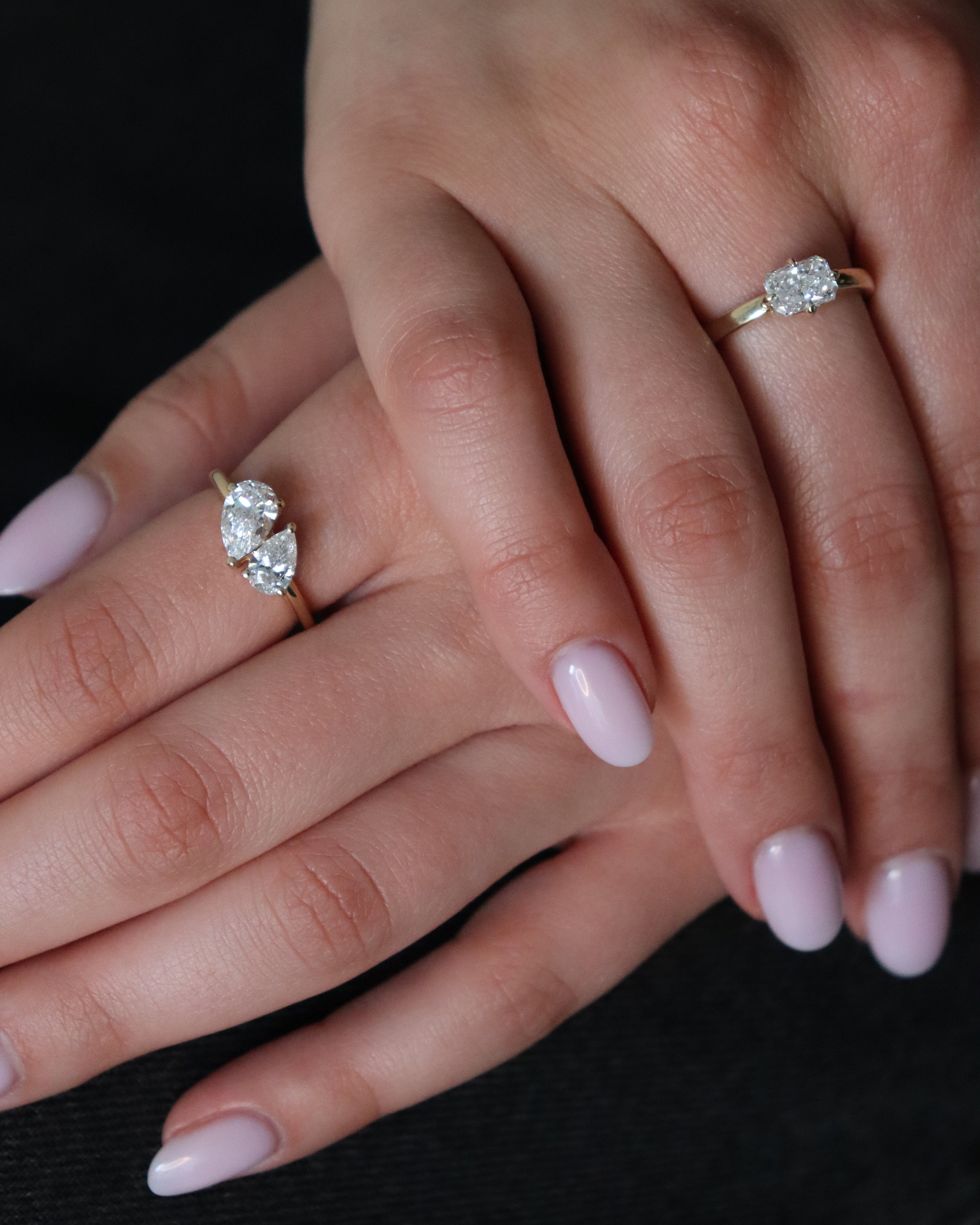 Toi et Moi Pear Diamond Ring