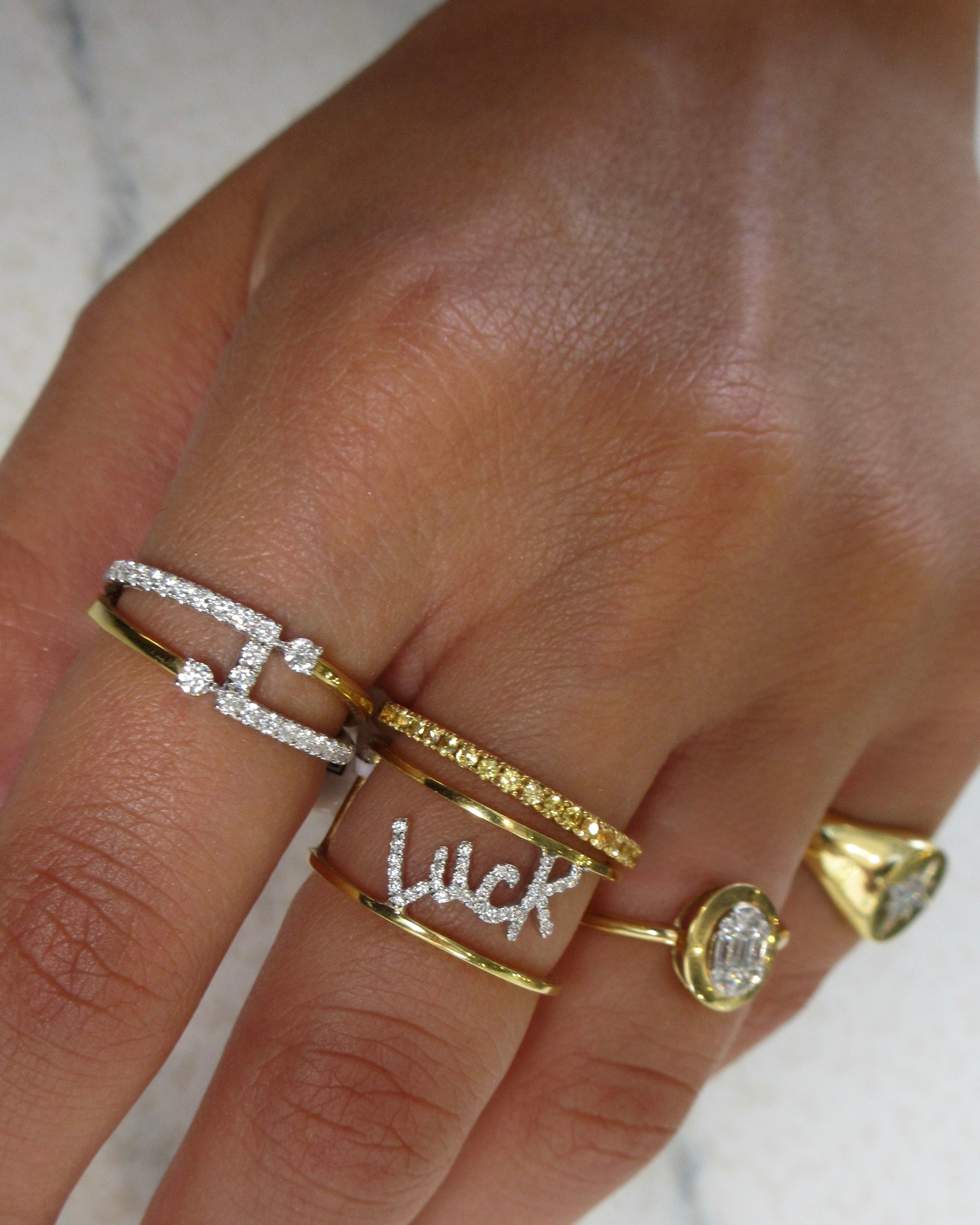 Diamond Bar Cross Ring