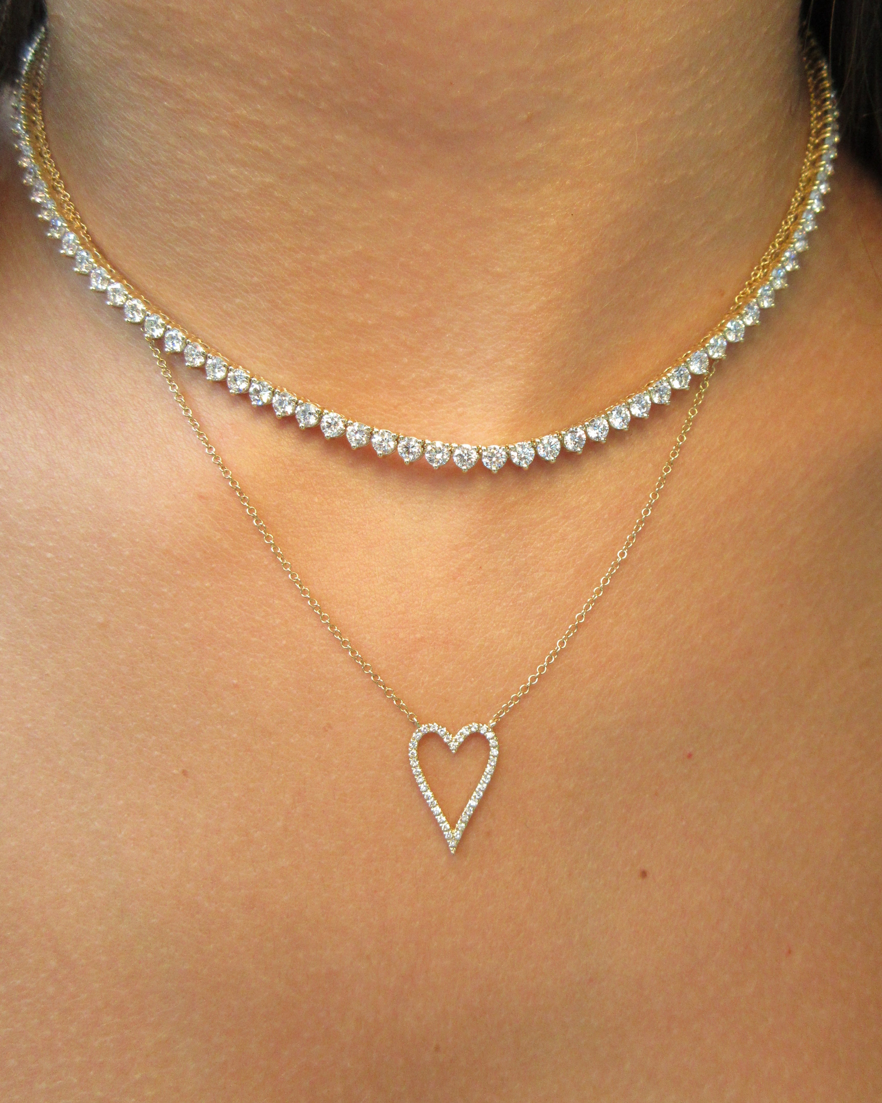 Open Heart Diamond Pendant