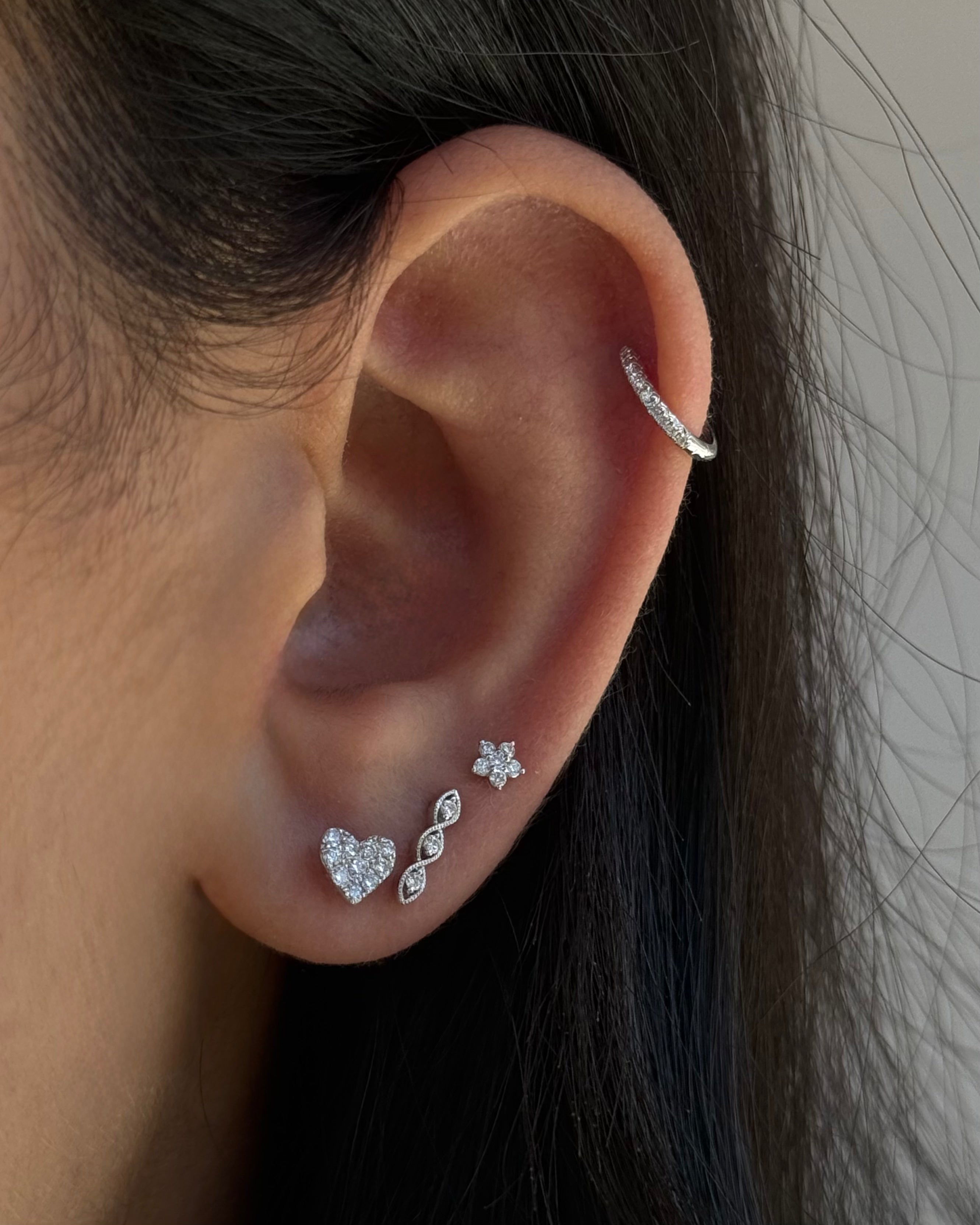 Pave Heart Studs