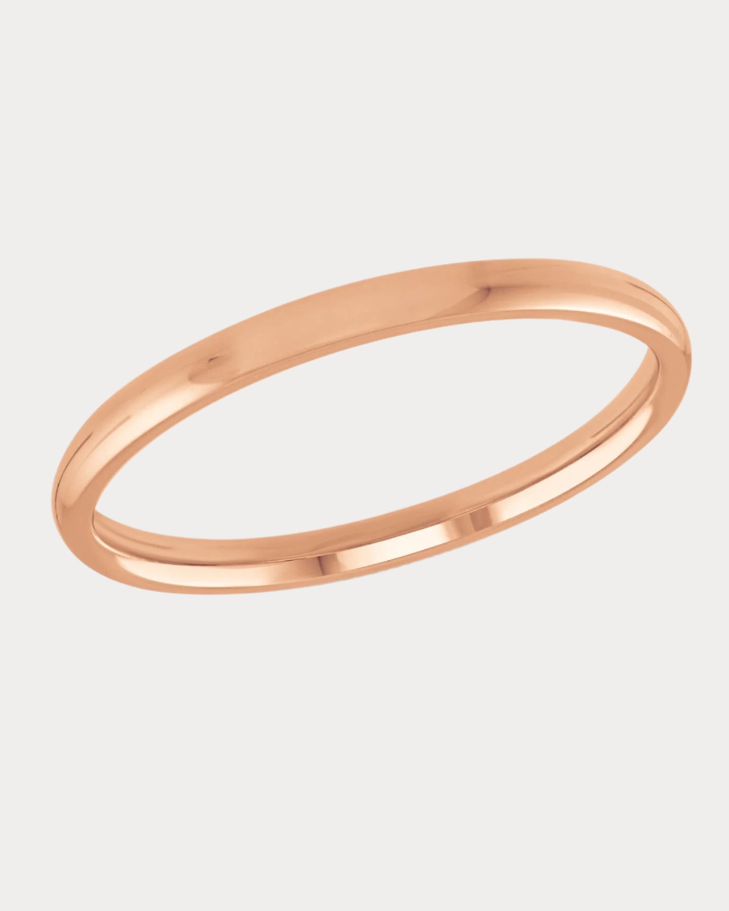 Bague en or rose en forme de dôme - 2 mm 