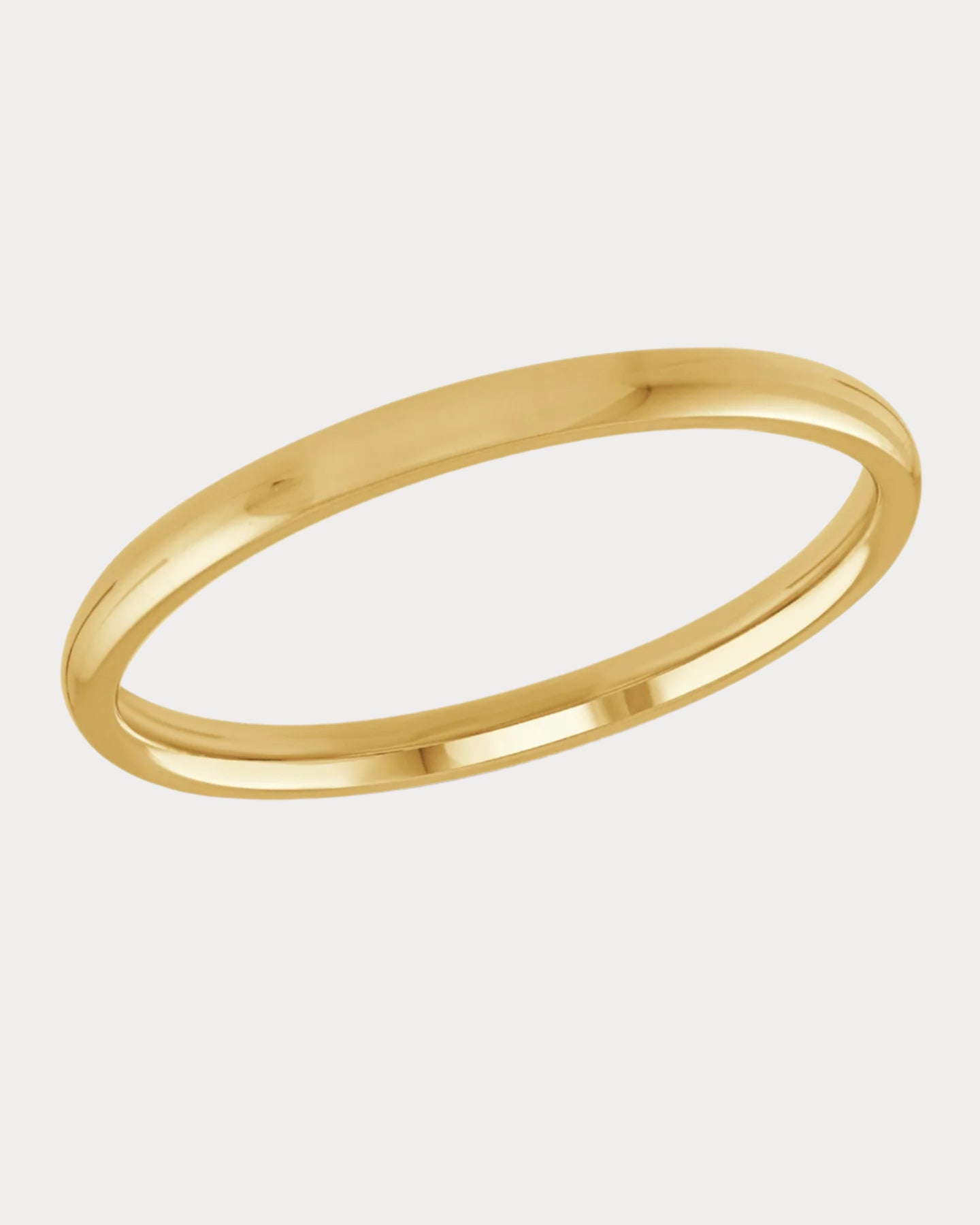 Bague en or jaune en forme de dôme - 2 mm 