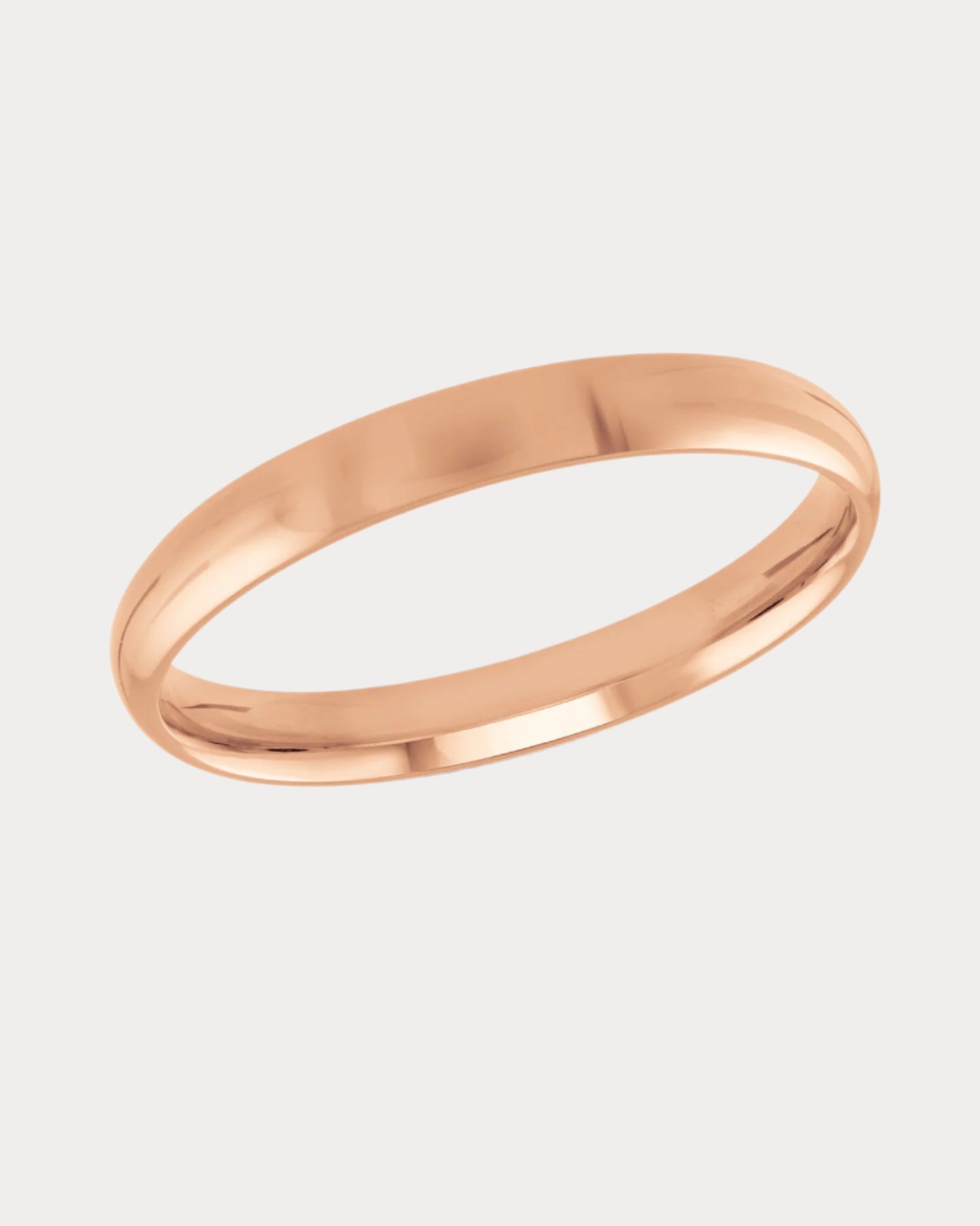 Bague en or rose en forme de dôme - 3 mm