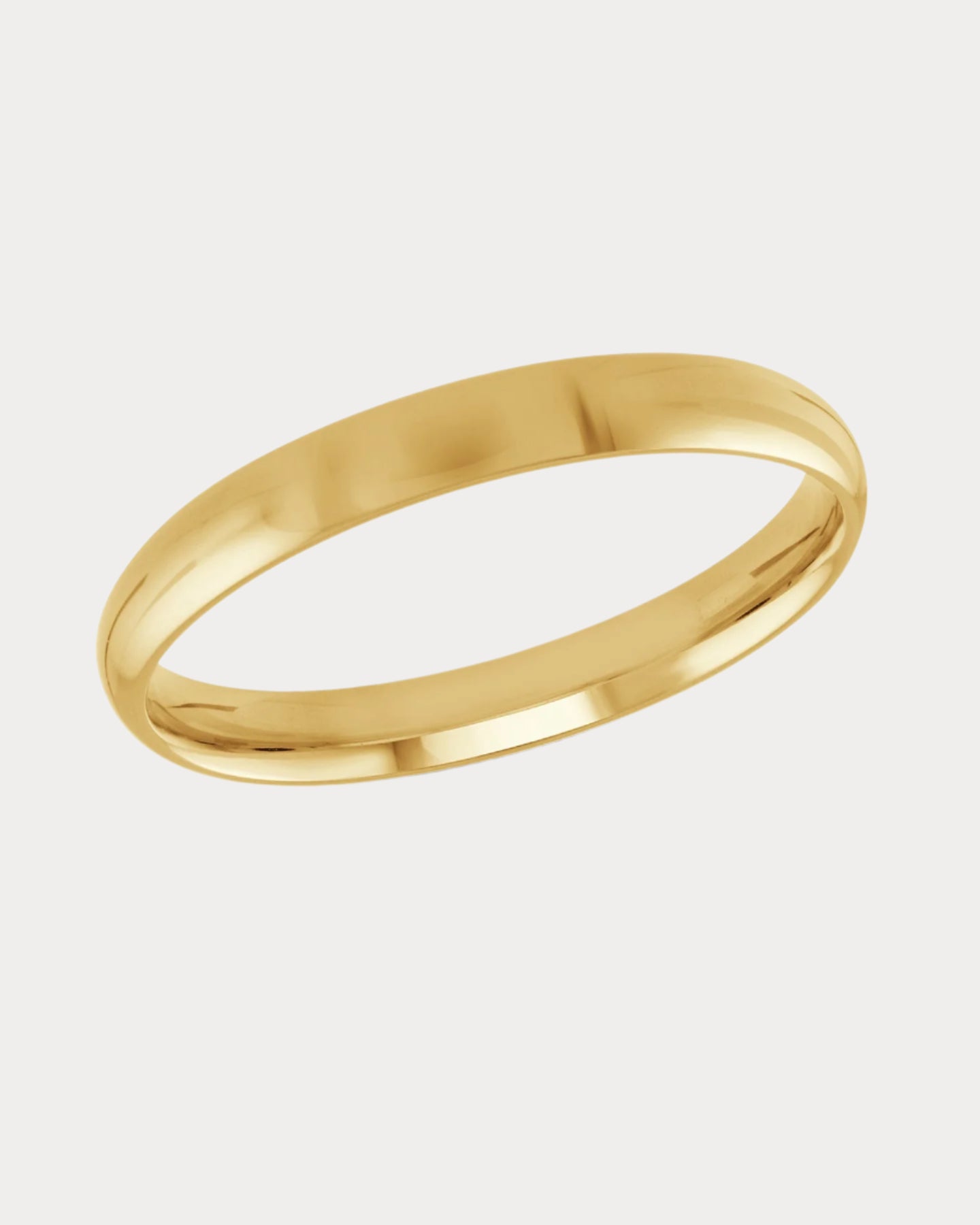 Bague en or jaune en forme de dôme - 3 mm