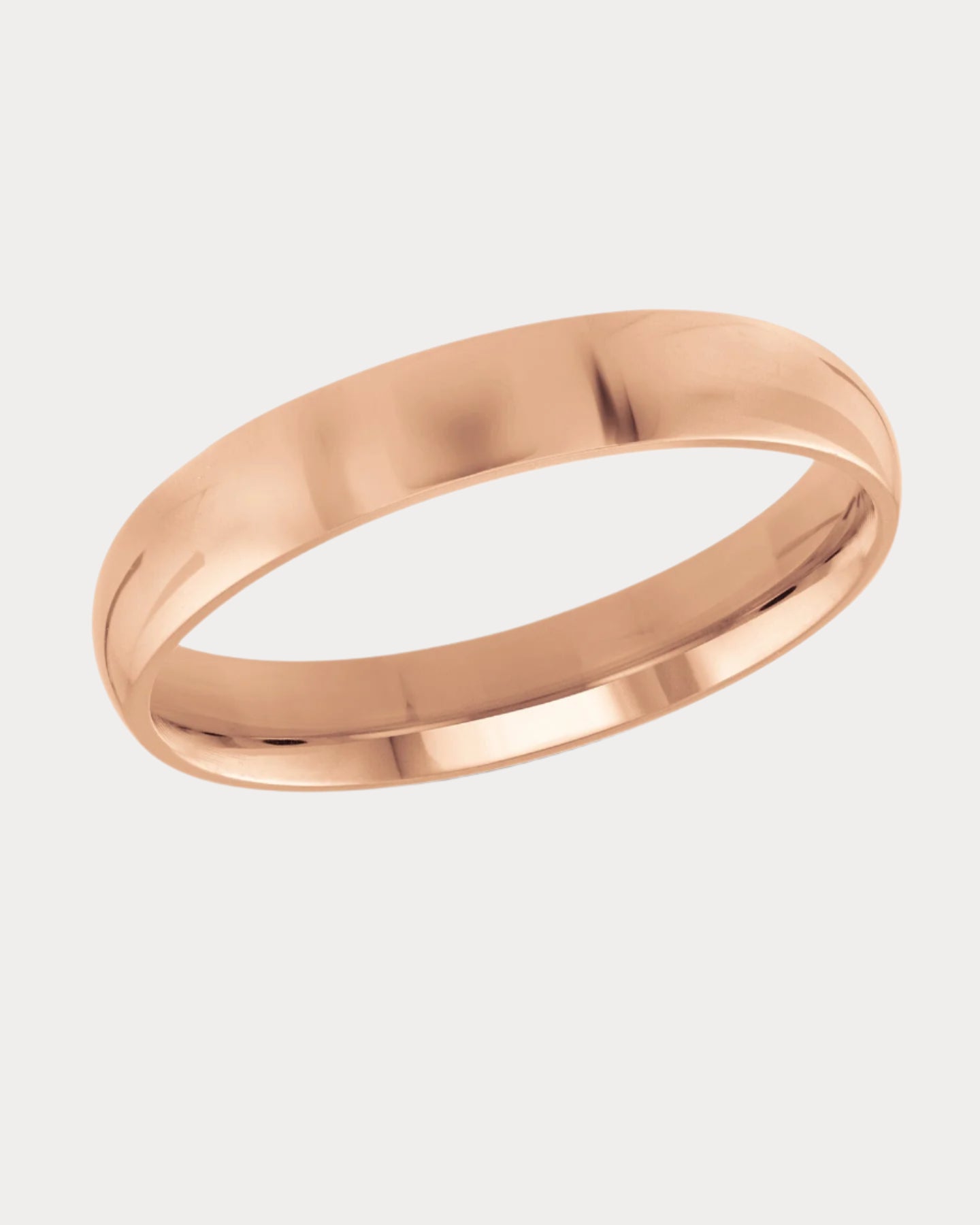 Bague en or rose en forme de dôme - 4 mm 