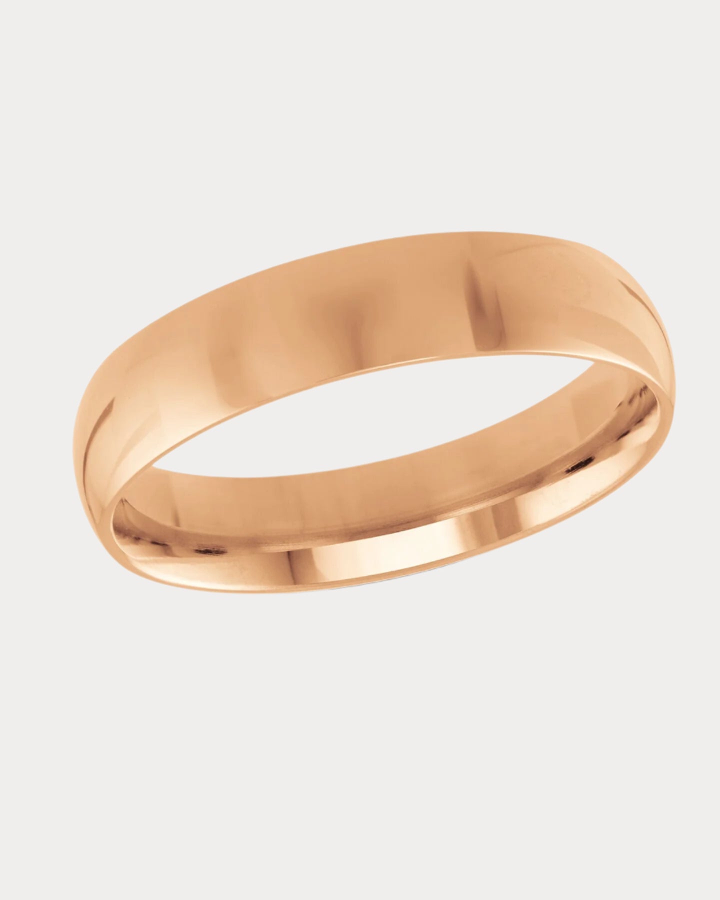 Bague en or rose en forme de dôme - 5 mm 