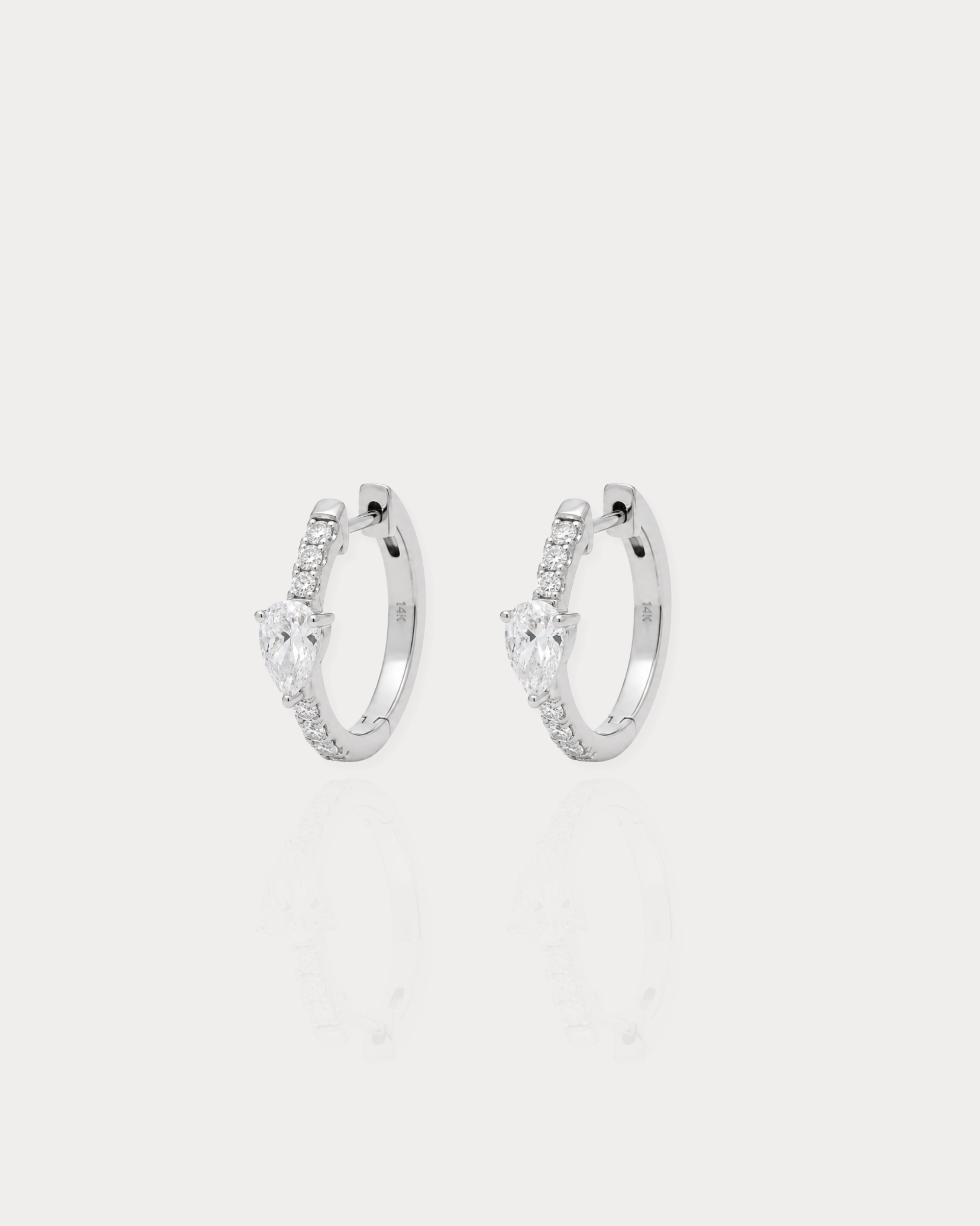 Pear Pavé Huggie Earrings