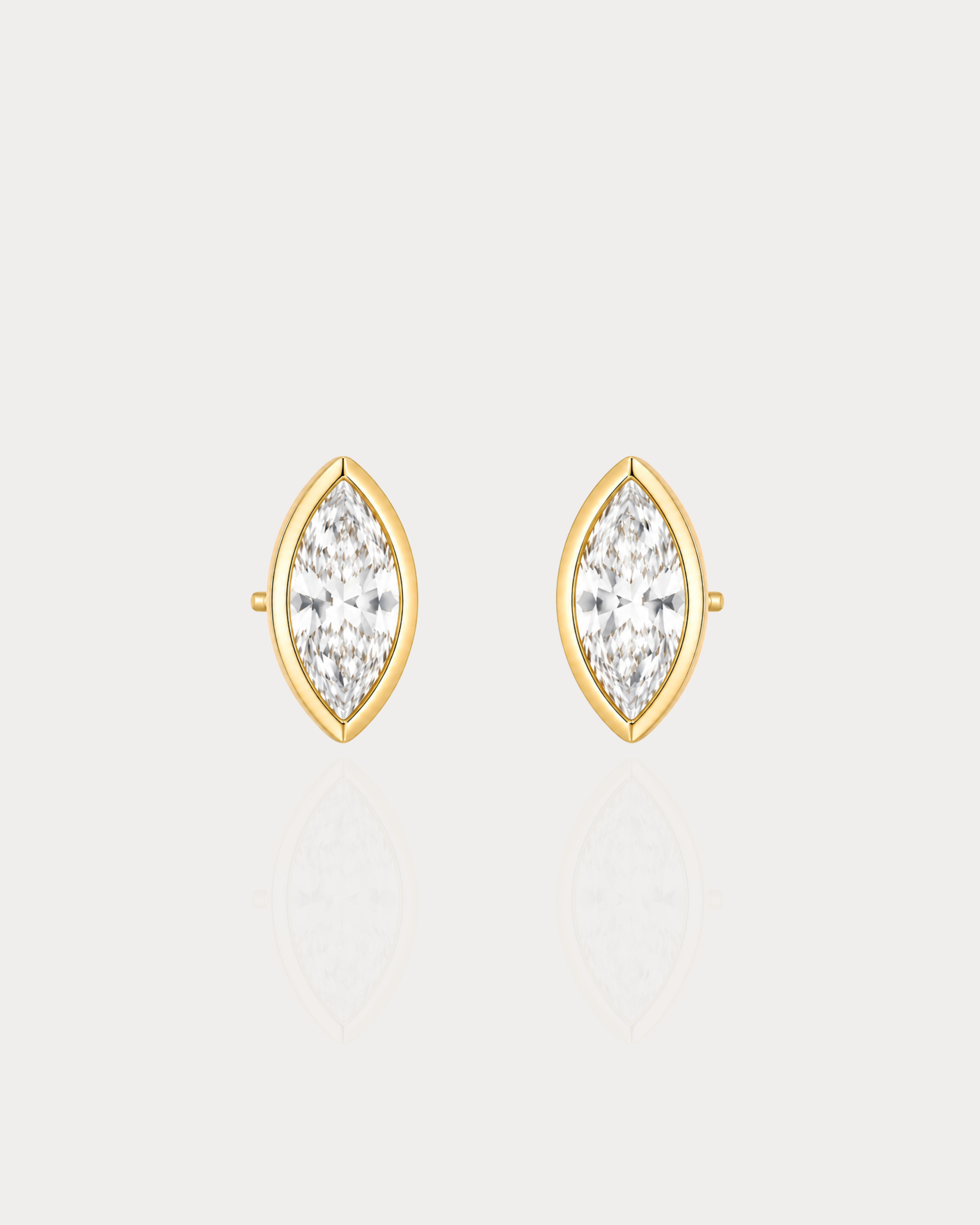 Bezel Marquise Studs