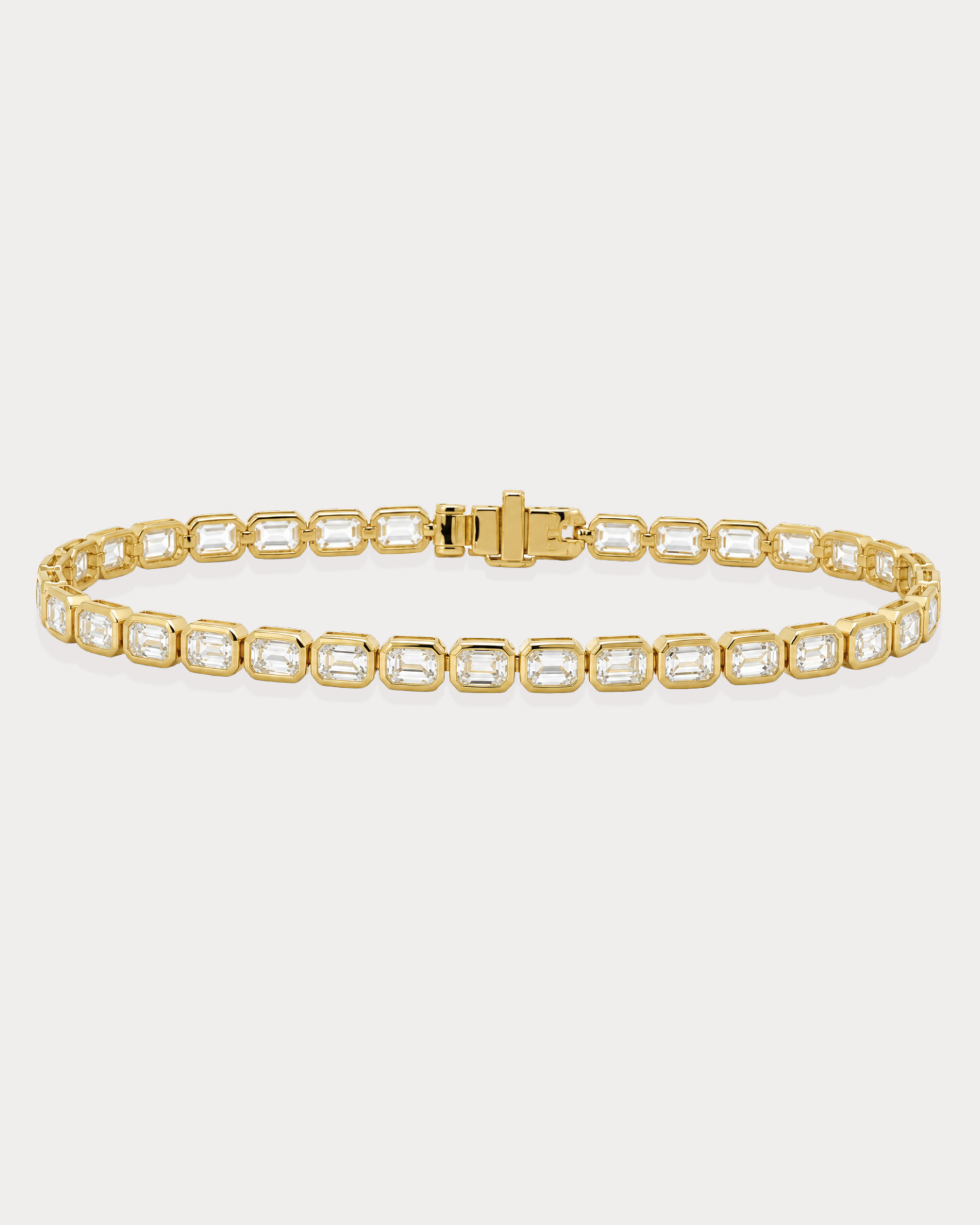 Emerald Cut Bezel Set Tennis Bracelet