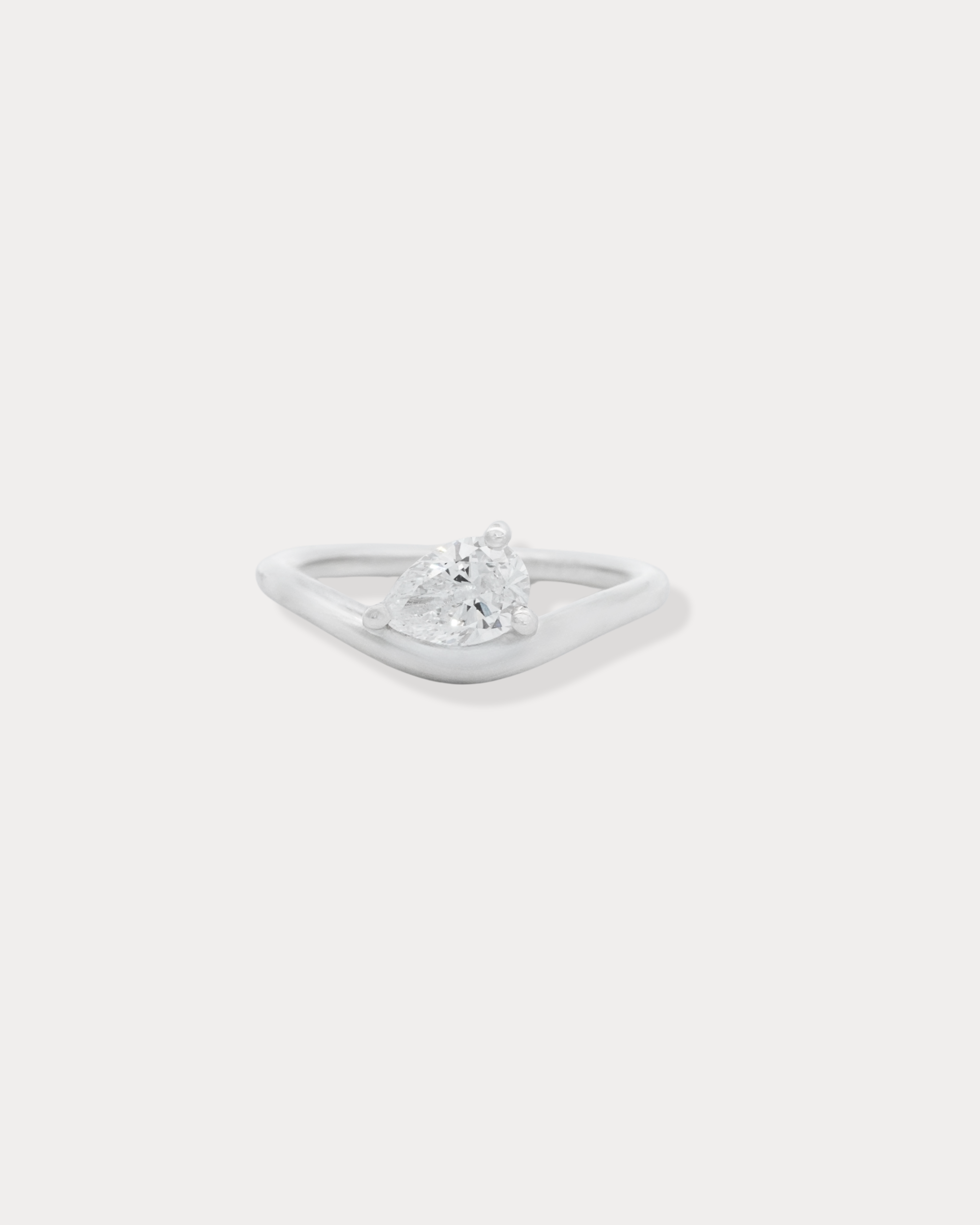 Pear-shaped Diamond Pinky Ring