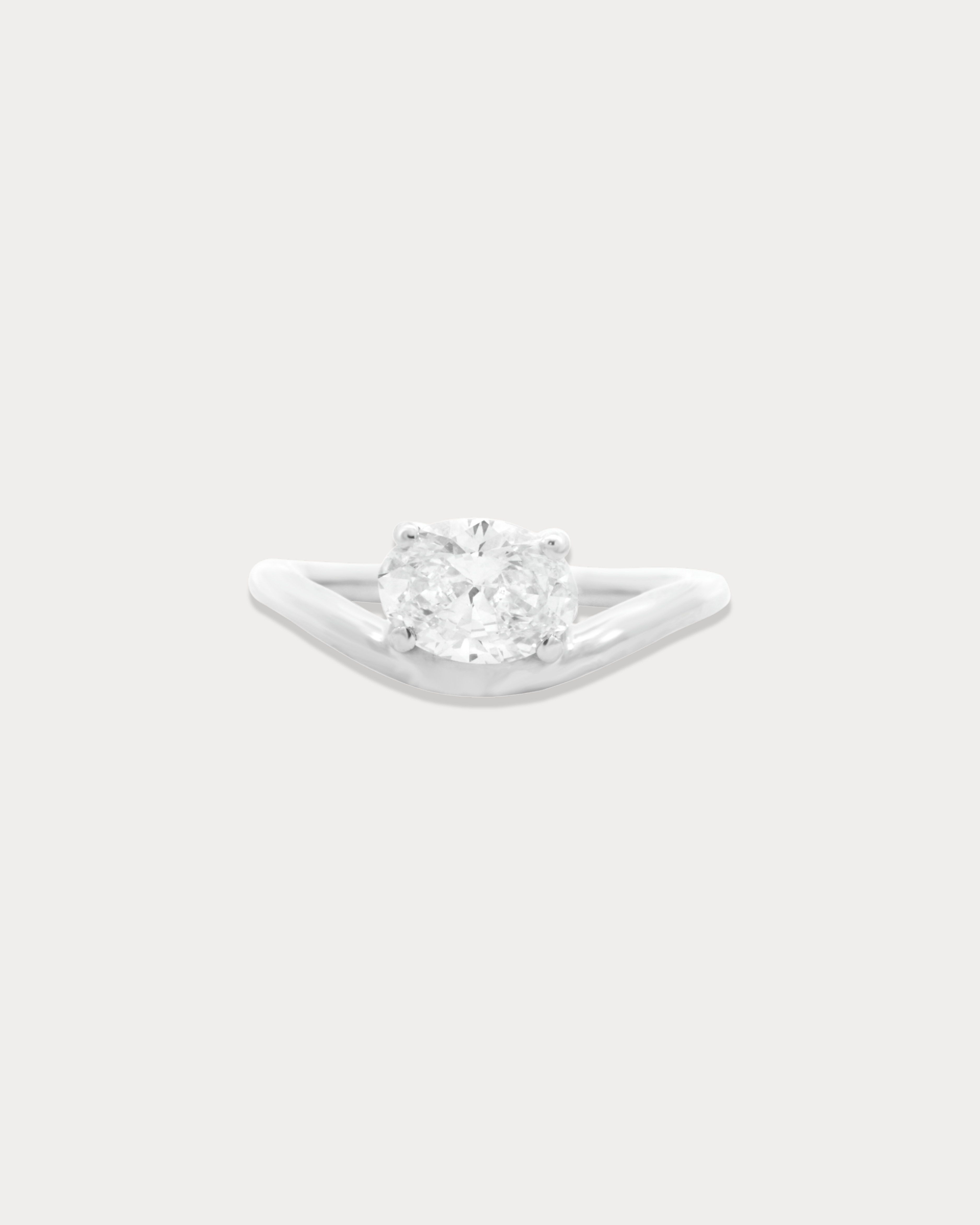 Oval-shaped Diamond Pinky Ring