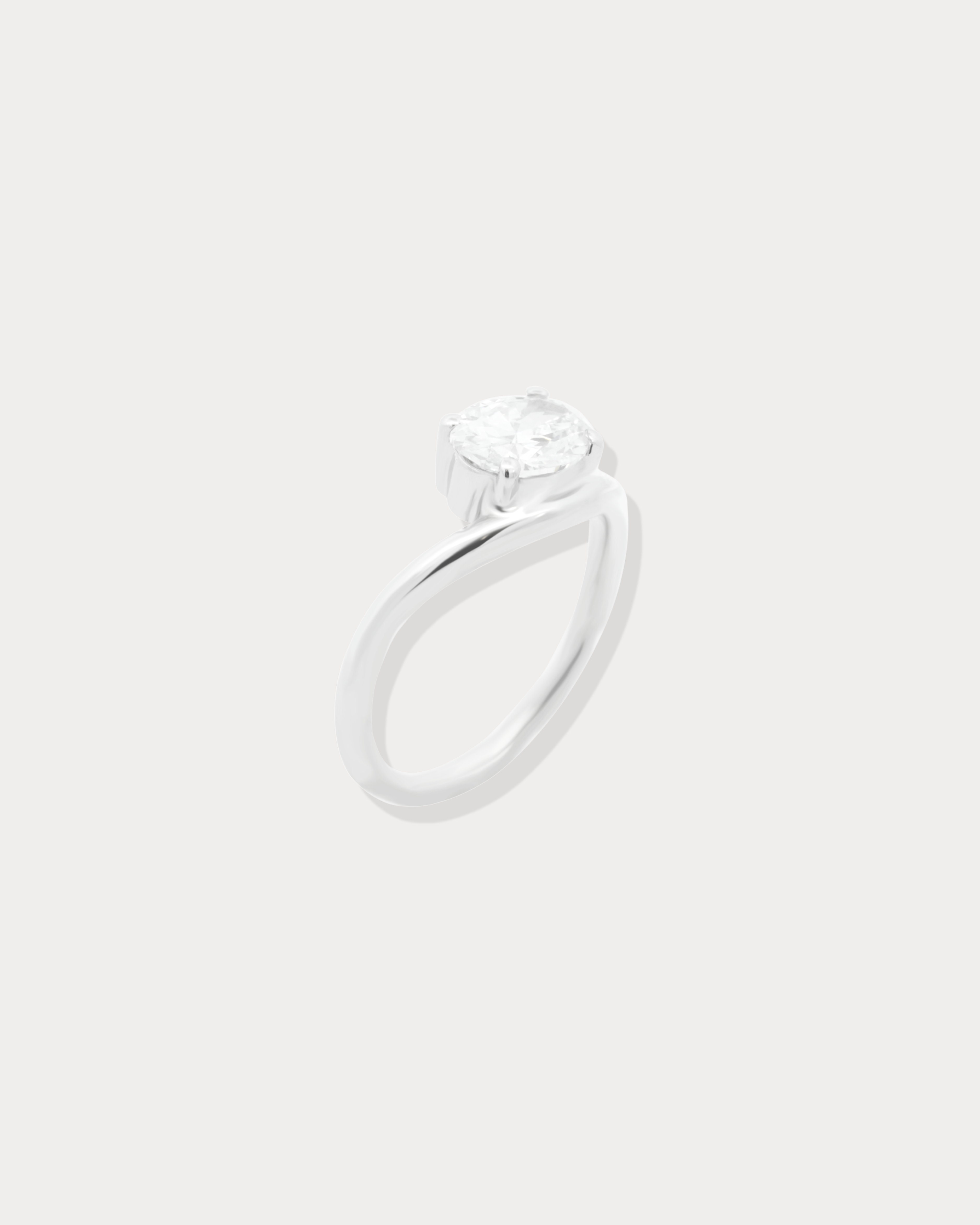 Oval-shaped Diamond Pinky Ring