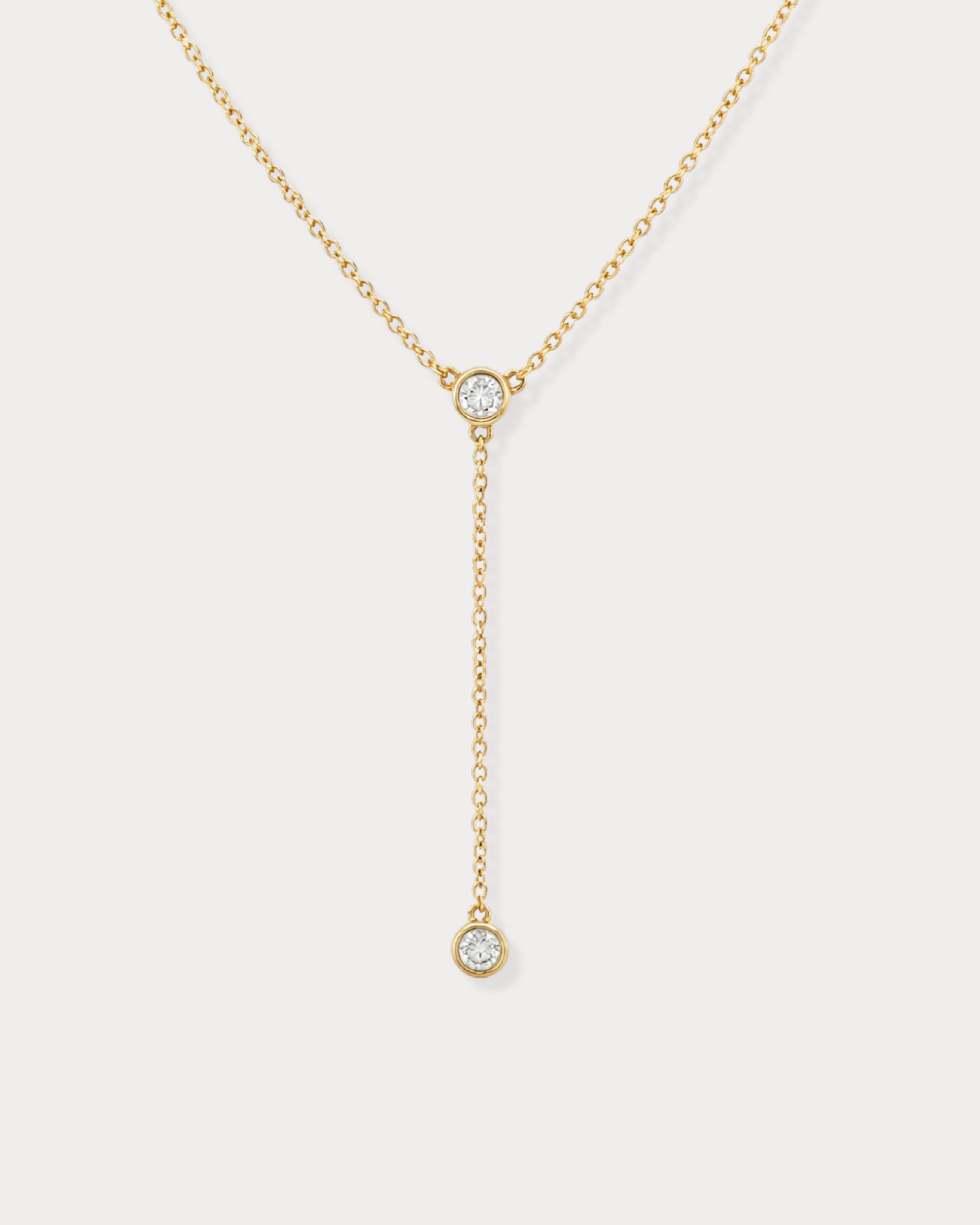 Round diamond lariat necklace