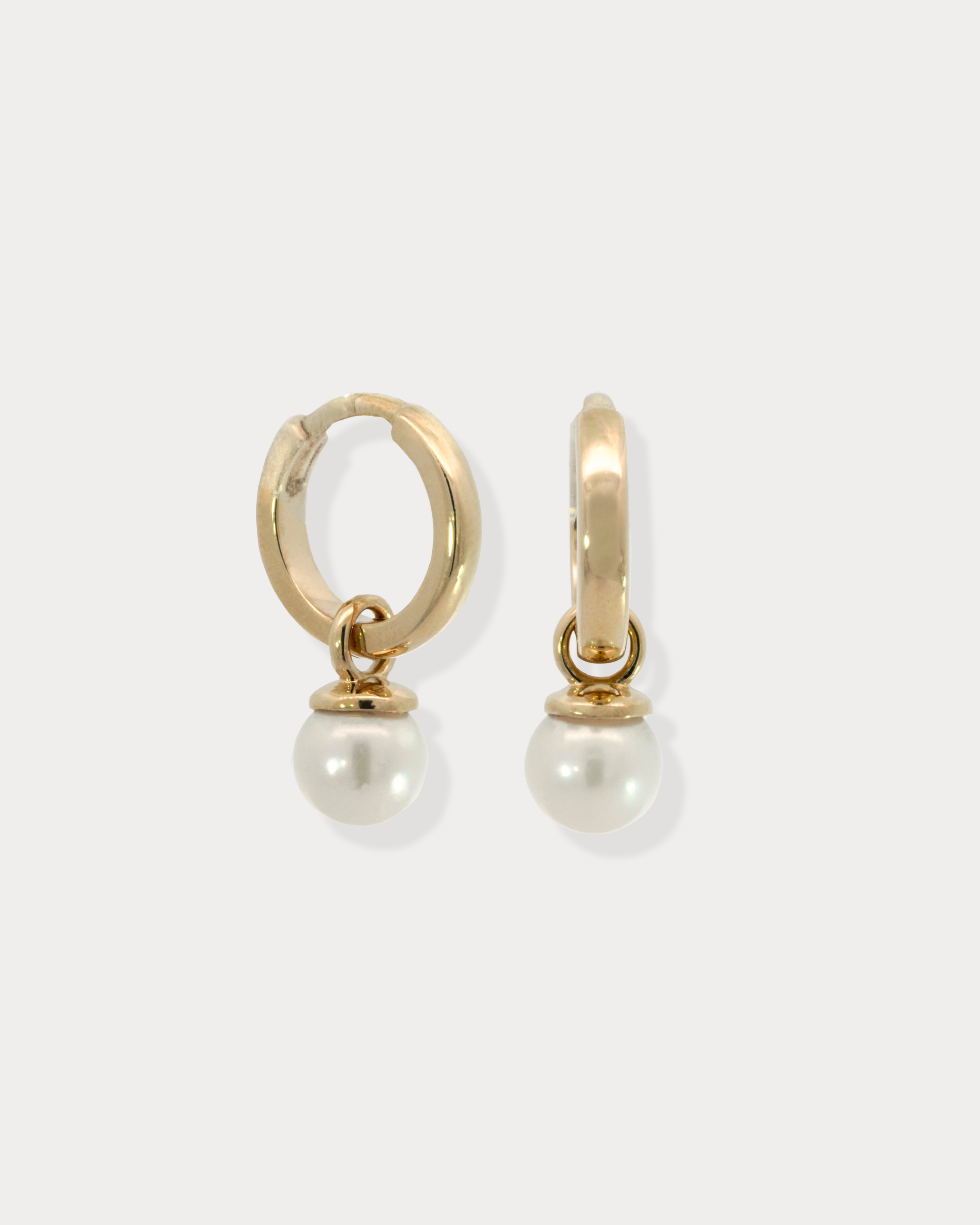 Pearl Drop Huggie Earrings