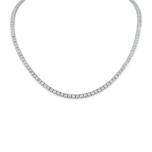 Load image into Gallery viewer, Classic LAB Bold Tennis Necklace with 4 prong lab diamonds on white background, showcasing timeless elegance and modern craftsmanship.
