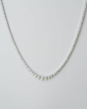 Load image into Gallery viewer, Graduated Petit Three prong Lab Diamond Tennis Necklace

