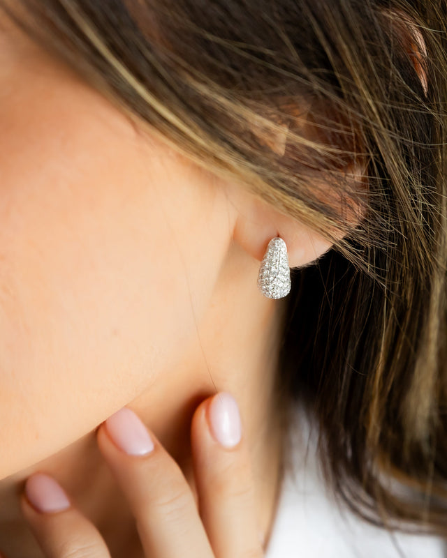 Gold & Diamonds Teardrop Huggies