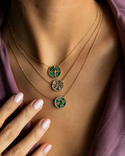 Load image into Gallery viewer, Gold &amp; Diamond Star Dial with Mother of Pearl Inlay Pendant
