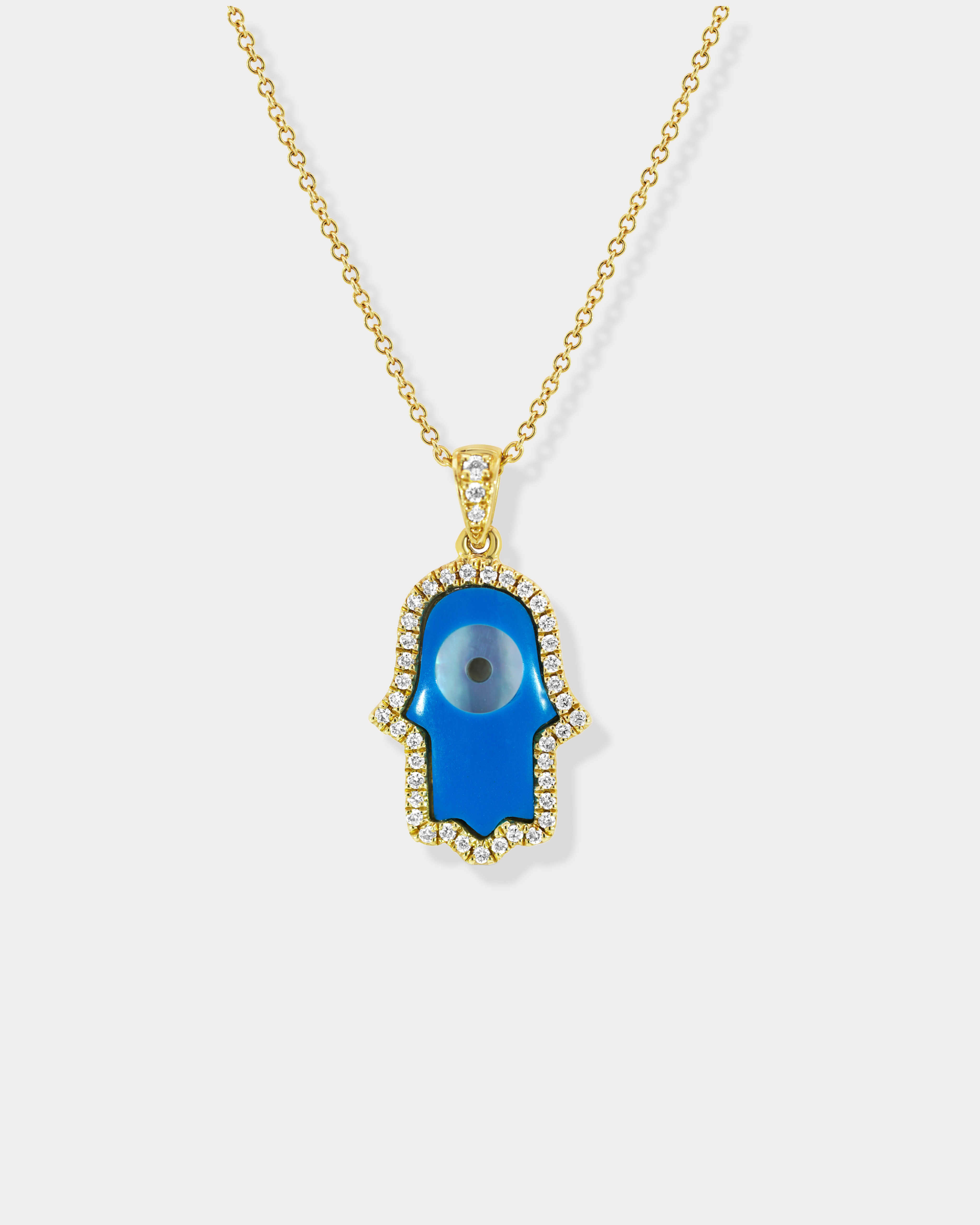 Turquoise Enamel Hamsa Hand with eye