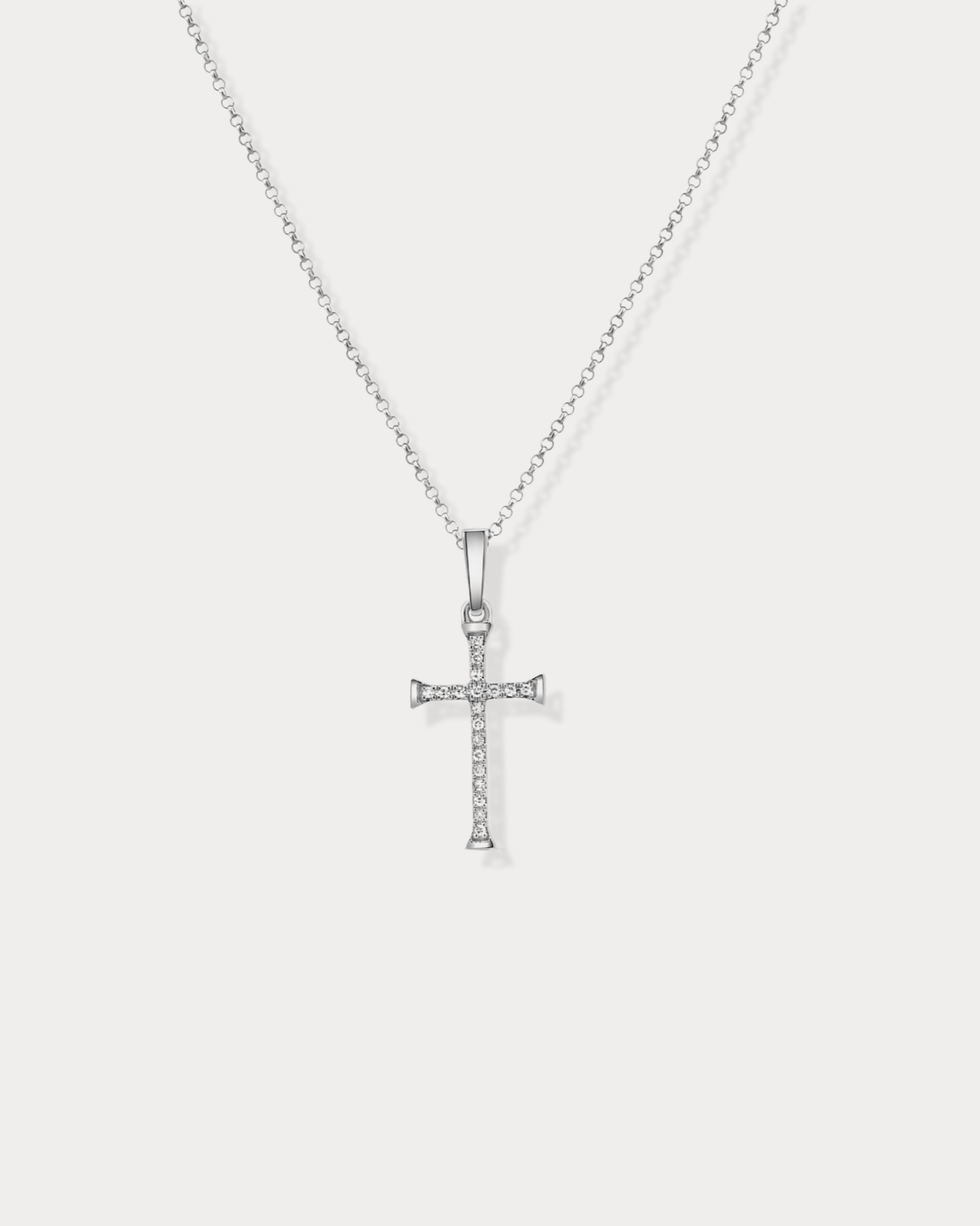 Sculpted Diamond Cross Necklace