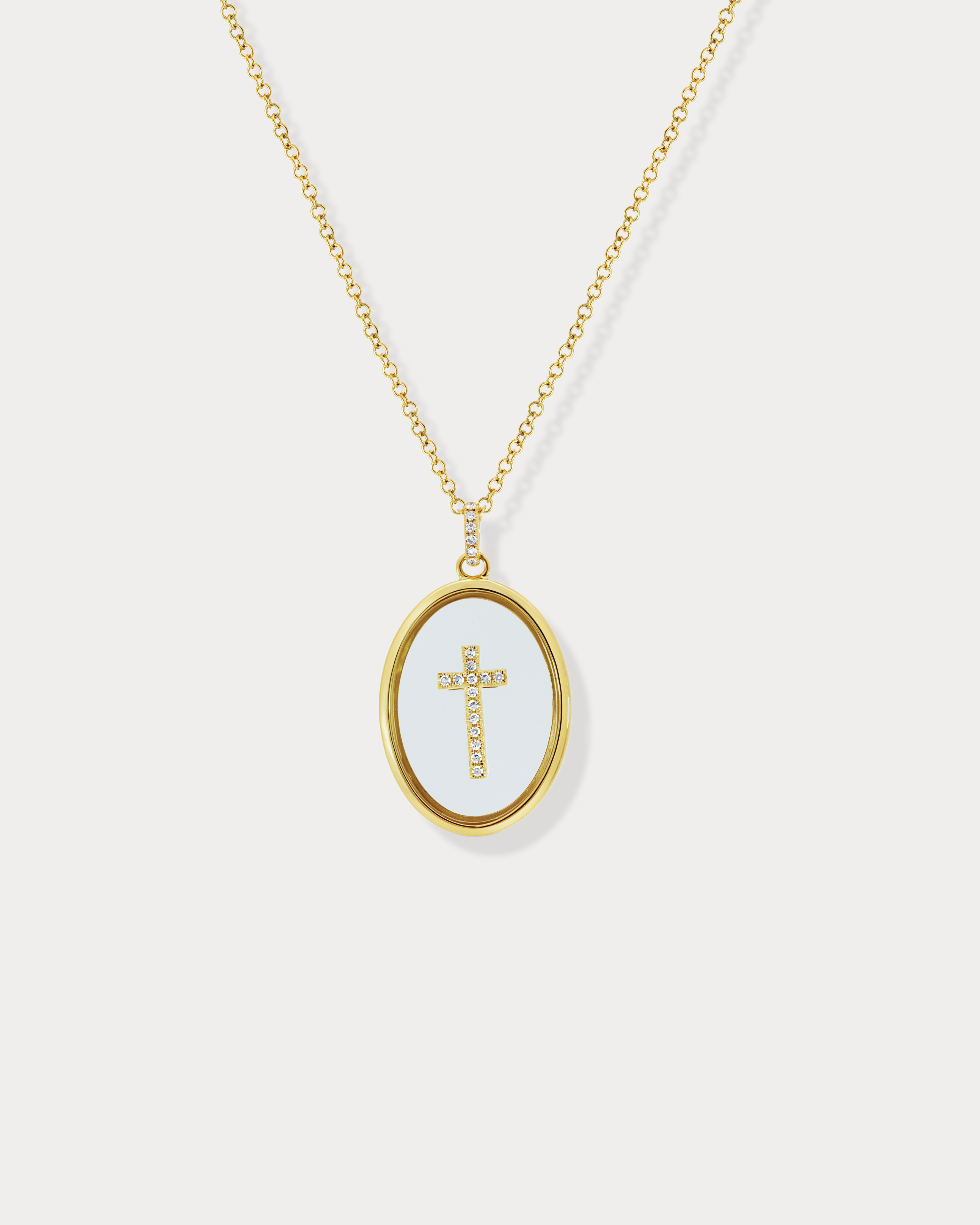 Diamond Cross Medallion Necklace
