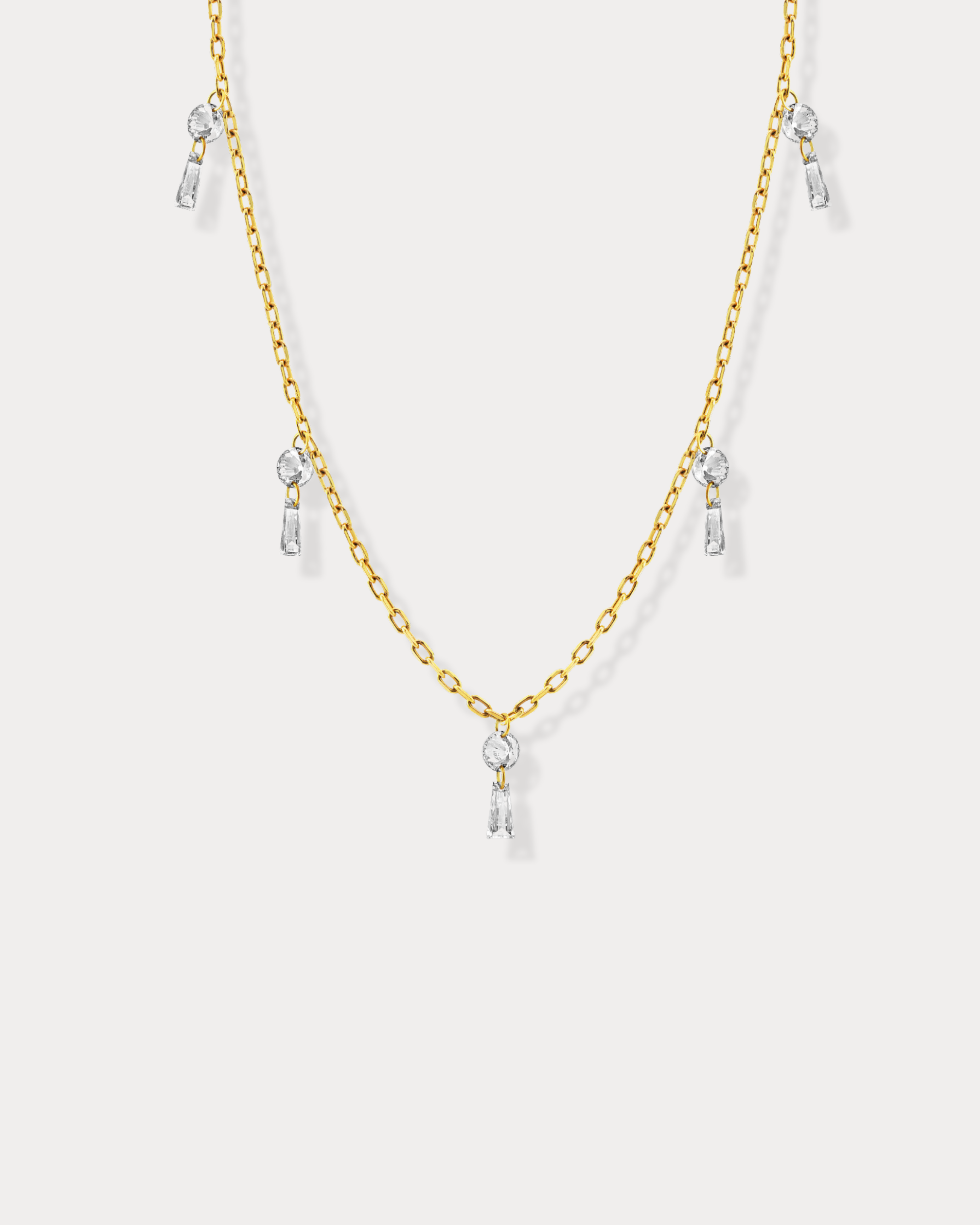 Dangling Baguette Diamond Necklace
