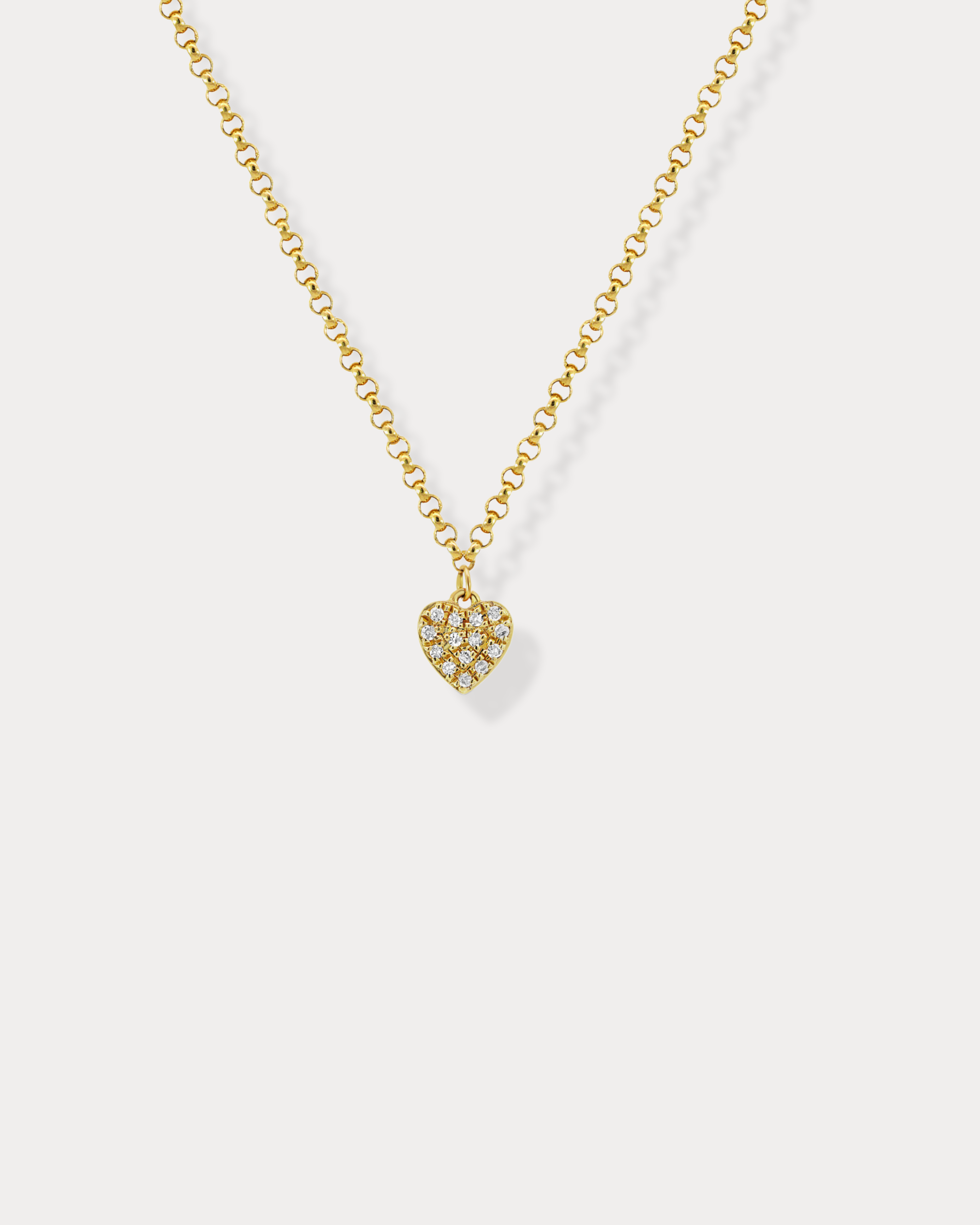 Mini Gold & Diamond Heart Necklace