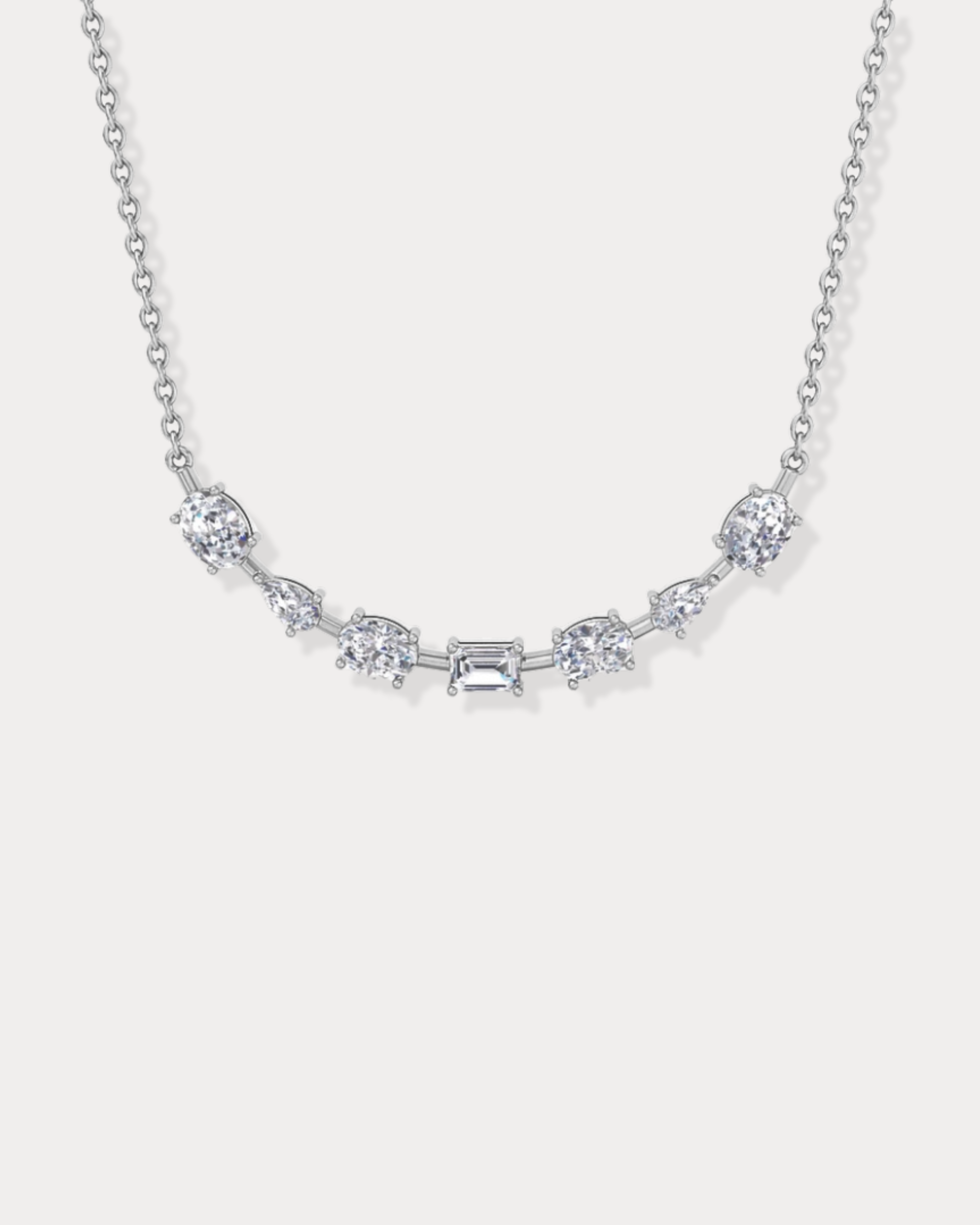 Multi-Shaped Lab Diamond Smile Necklace