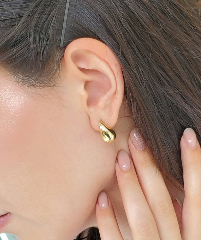Gold Tear Drop Earrings