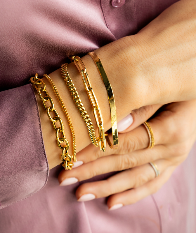 10K Solid Cuban Chain Bracelet
