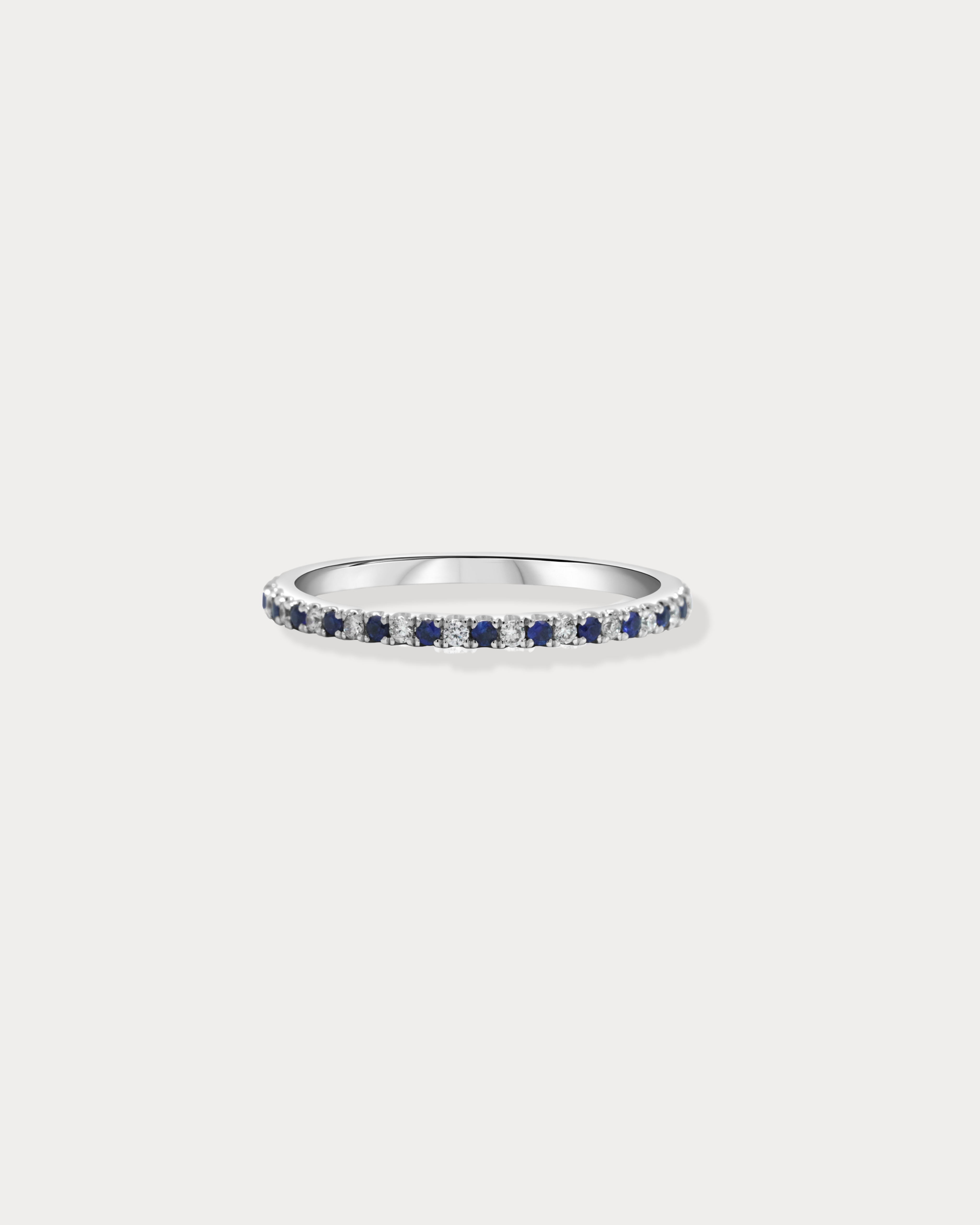 Diamond and Sapphire Half Eternity Band