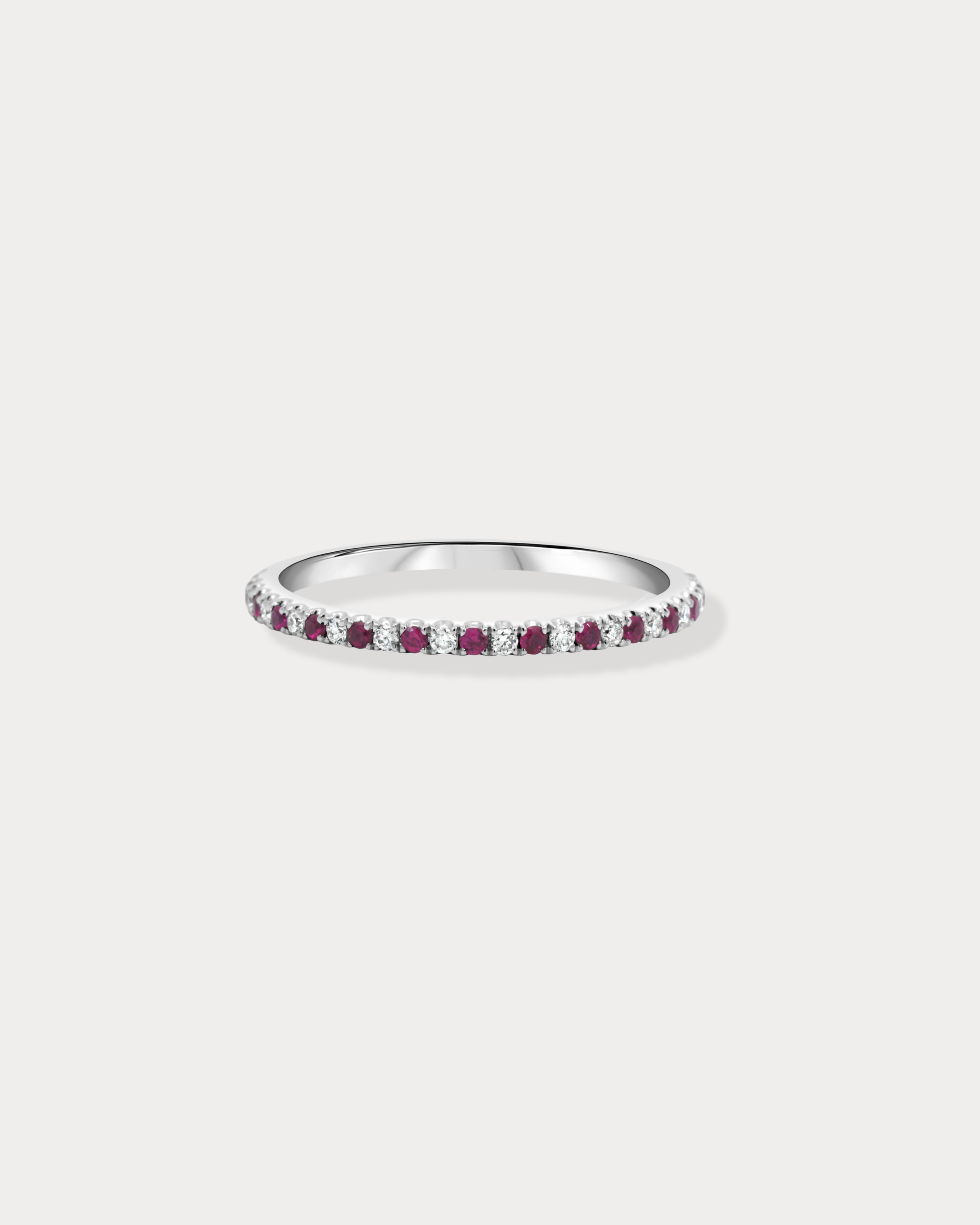 Diamond and Ruby Half Eternity Band