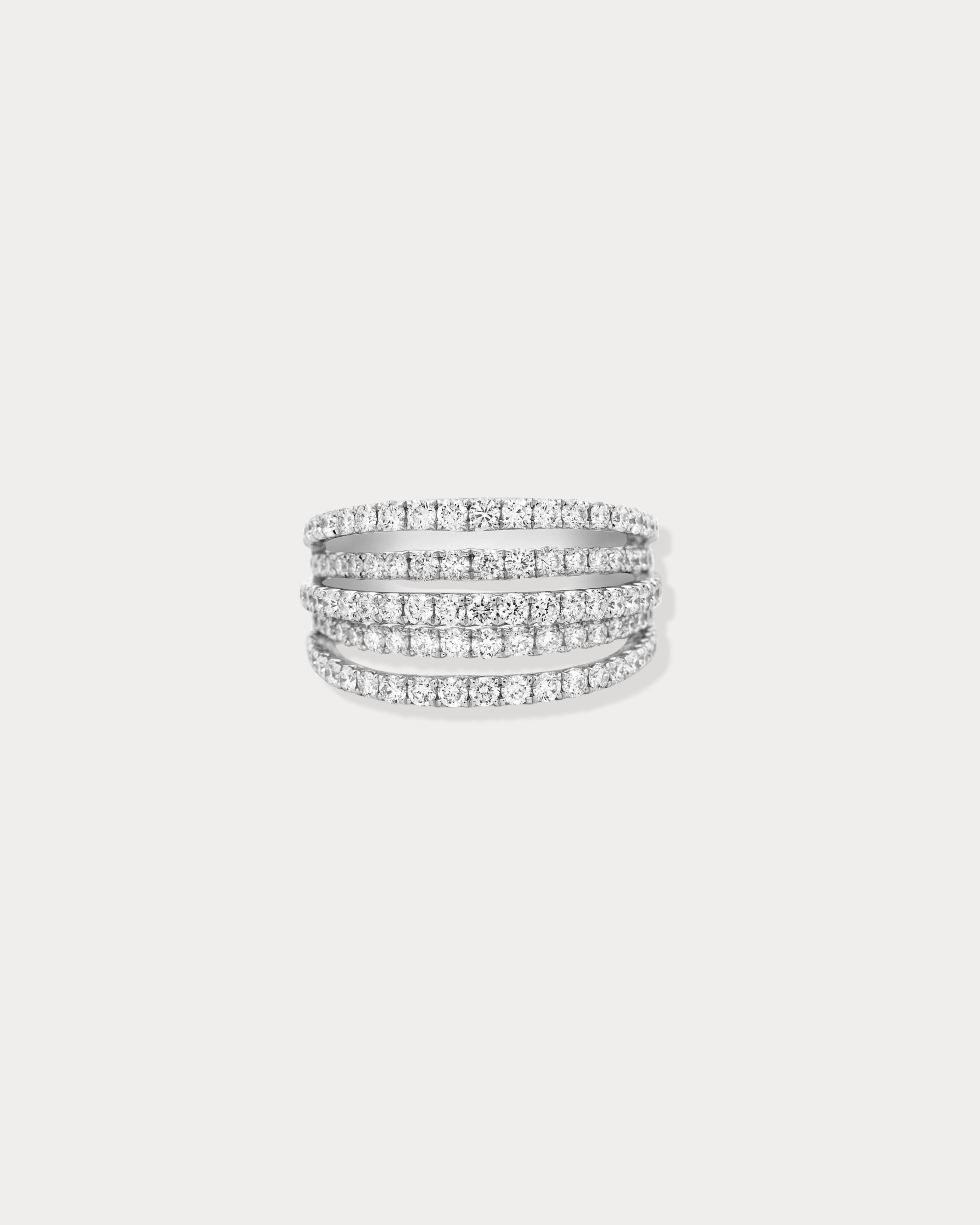 White Gold Layered Diamond Band