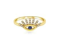 Load image into Gallery viewer, Evil Eye Ray Ring
